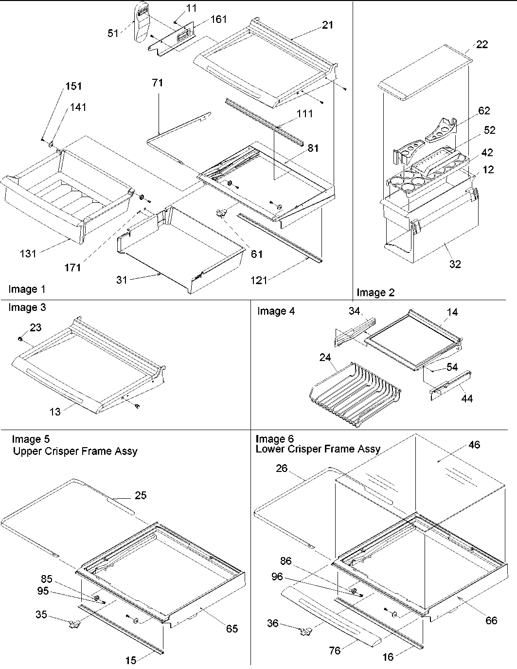 03 - Deli, Shelves & Crisper Assy