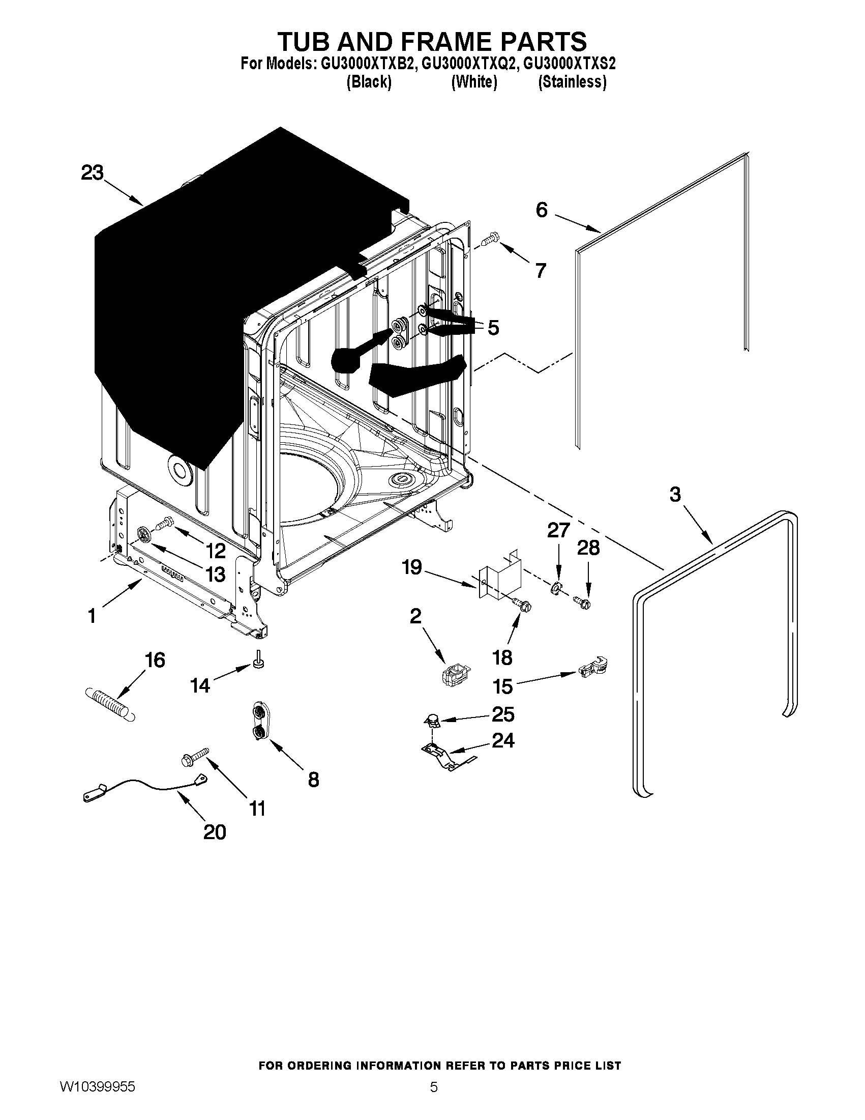 05 - TUB AND FRAME PARTS