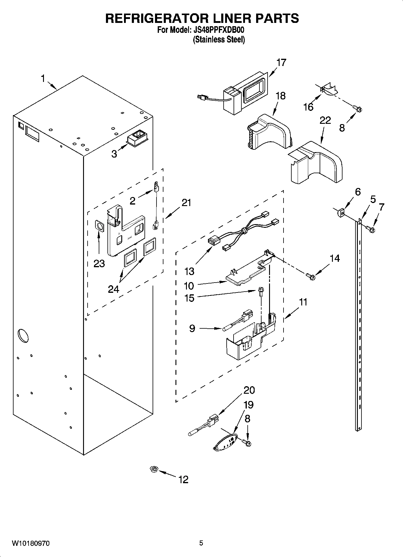 04 - REFRIGERATOR LINER PARTS