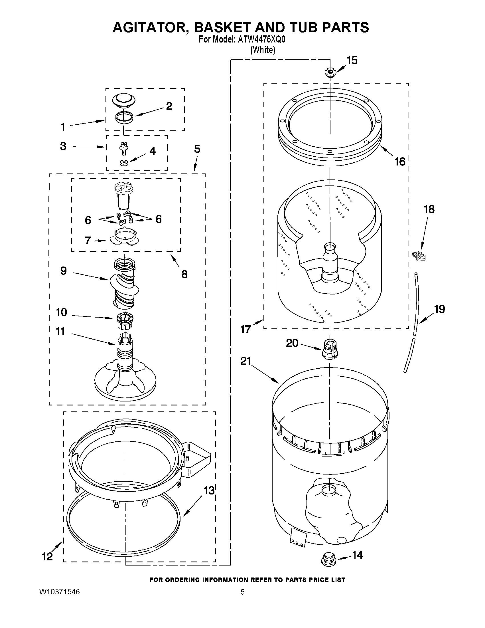03 - AGITATOR, BASKET AND TUB PARTS