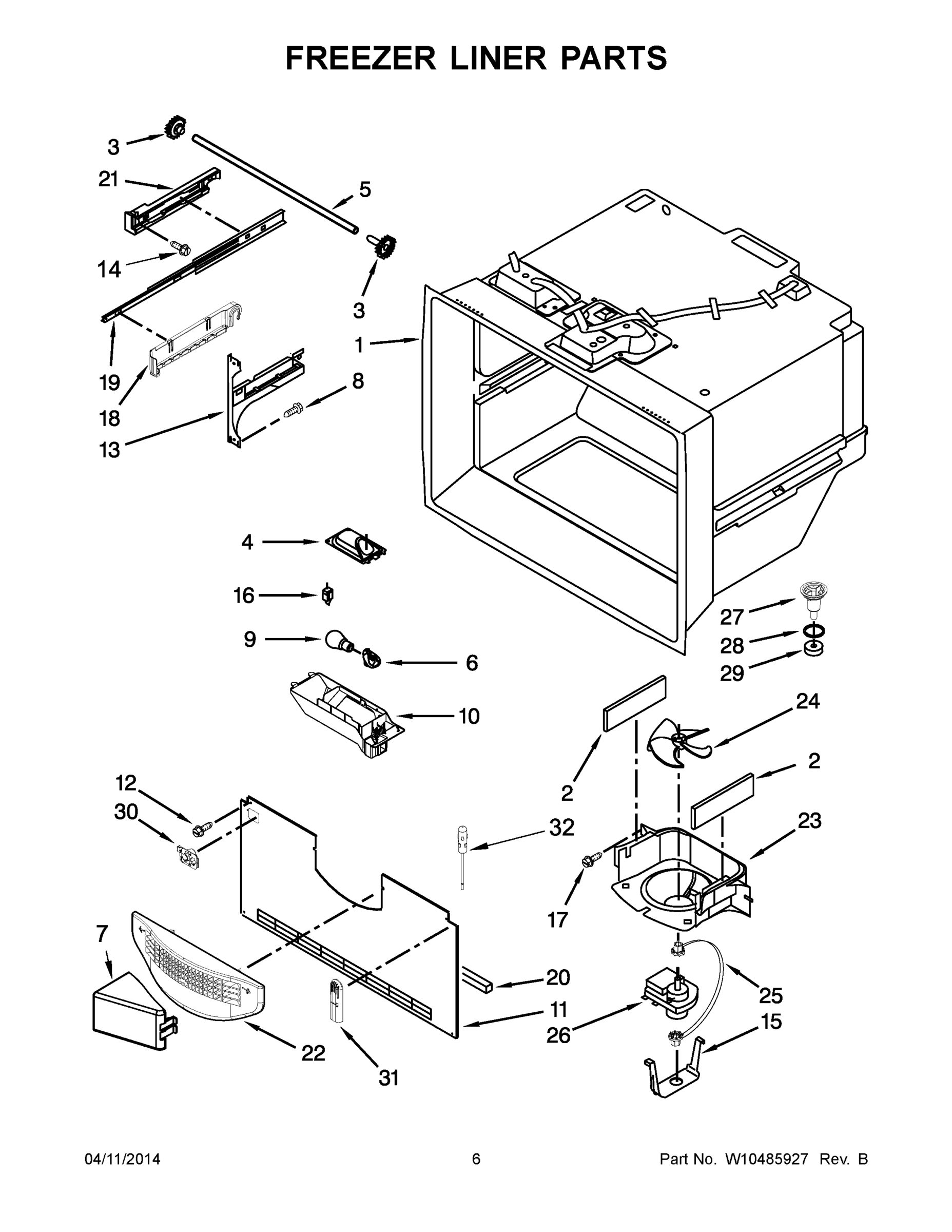04 - FREEZER LINER PARTS