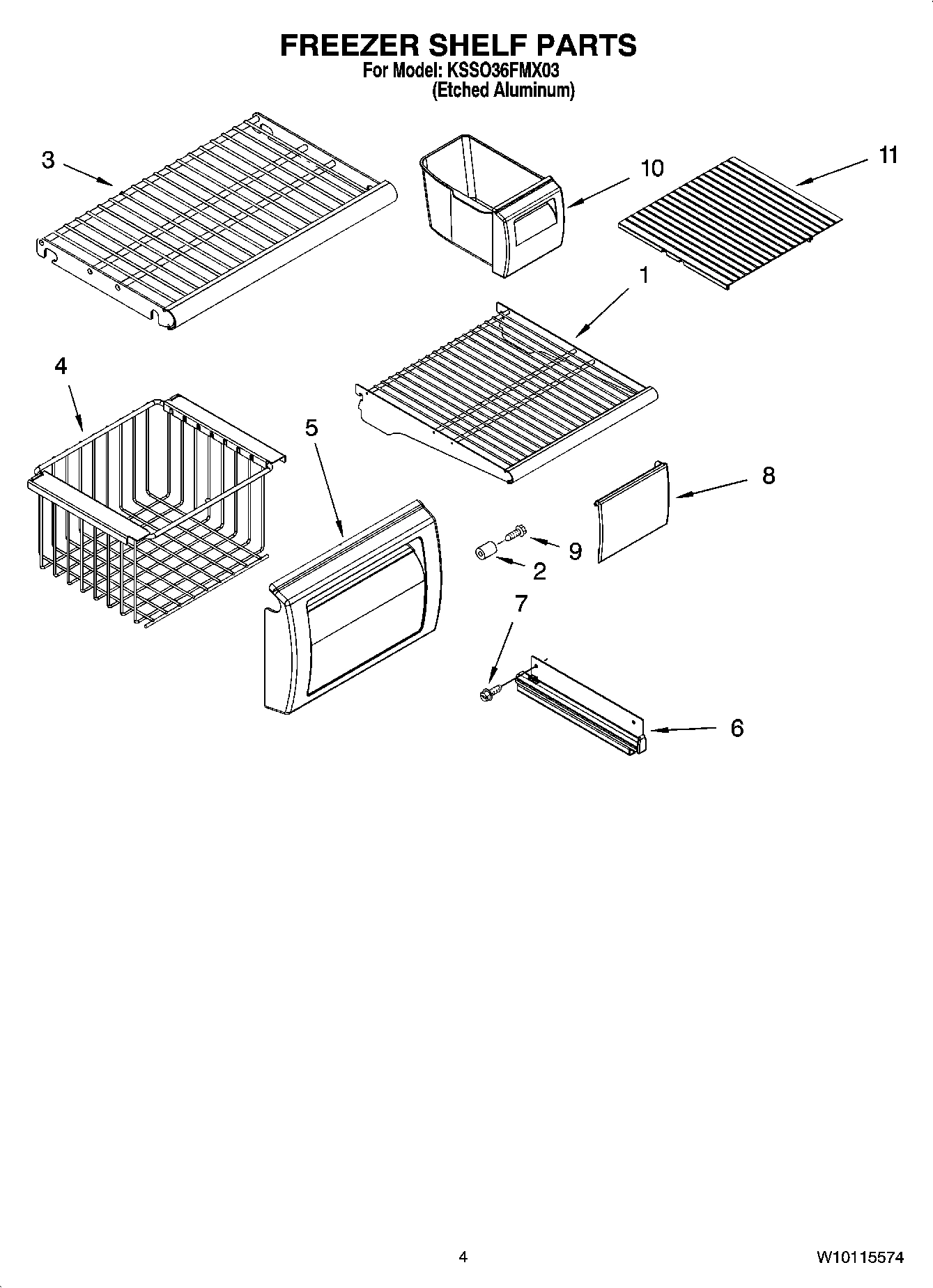 03 - FREEZER SHELF PARTS
