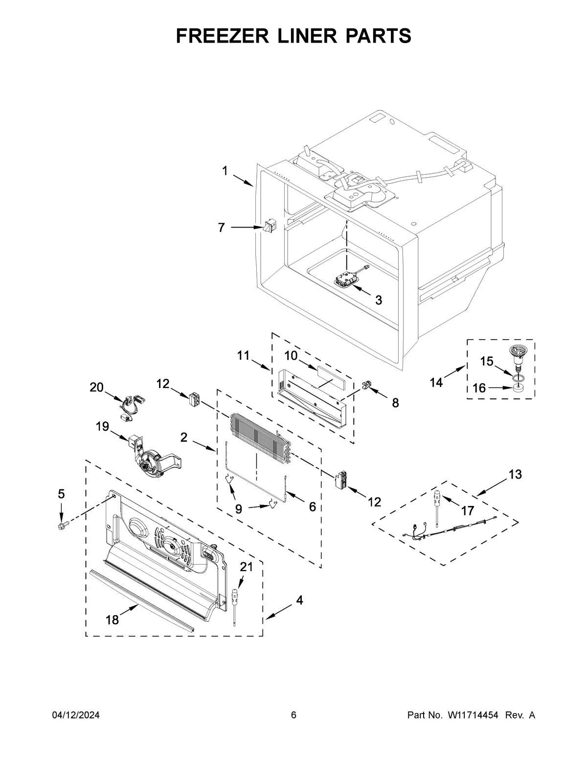 04 - FREEZER LINER PARTS