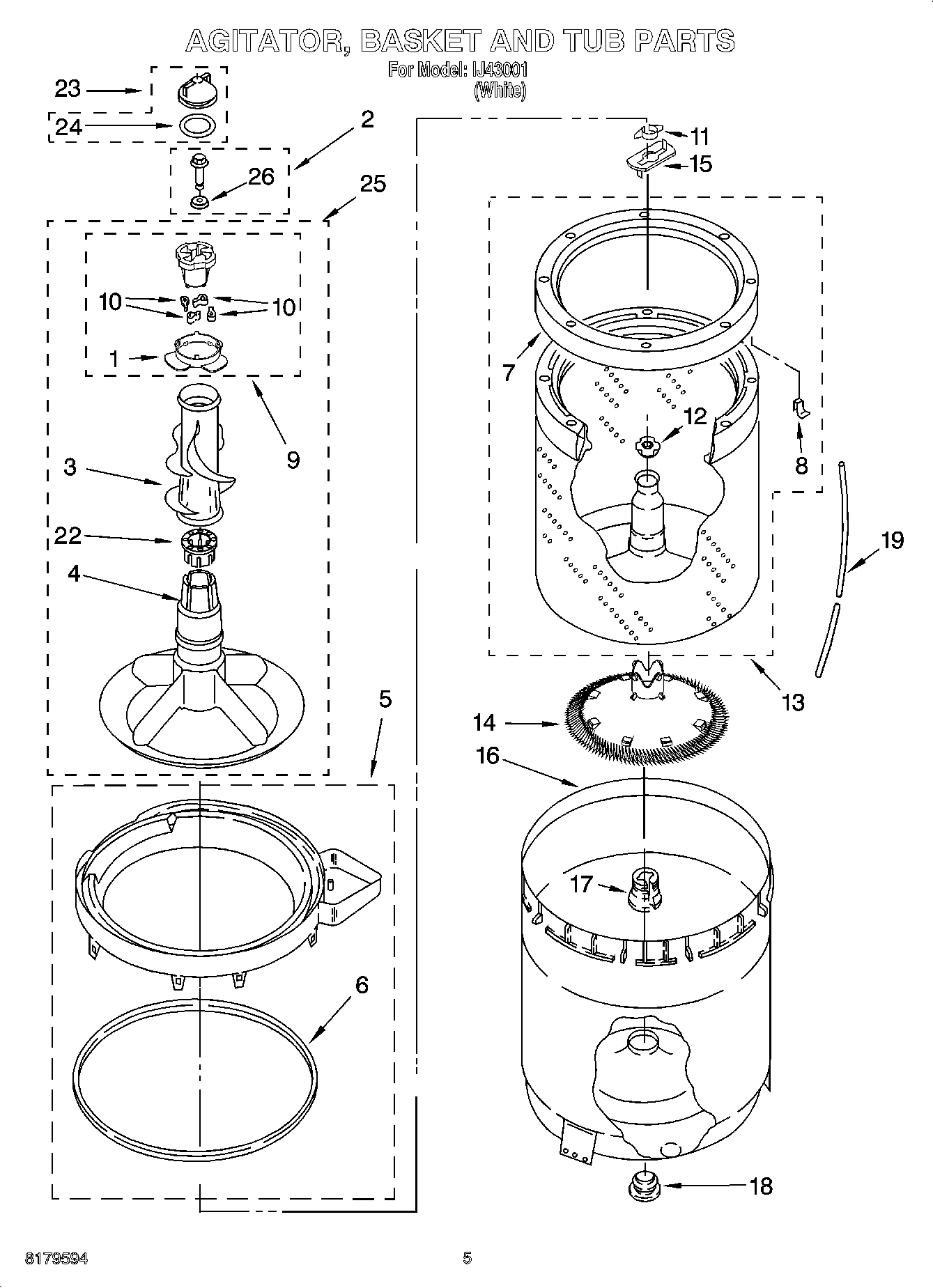 03 - AGITATOR, BASKET AND TUB PARTS
