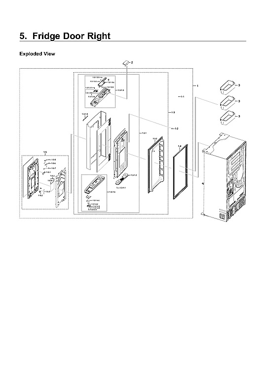 RIGHT REFRIGERATOR DOOR PARTS