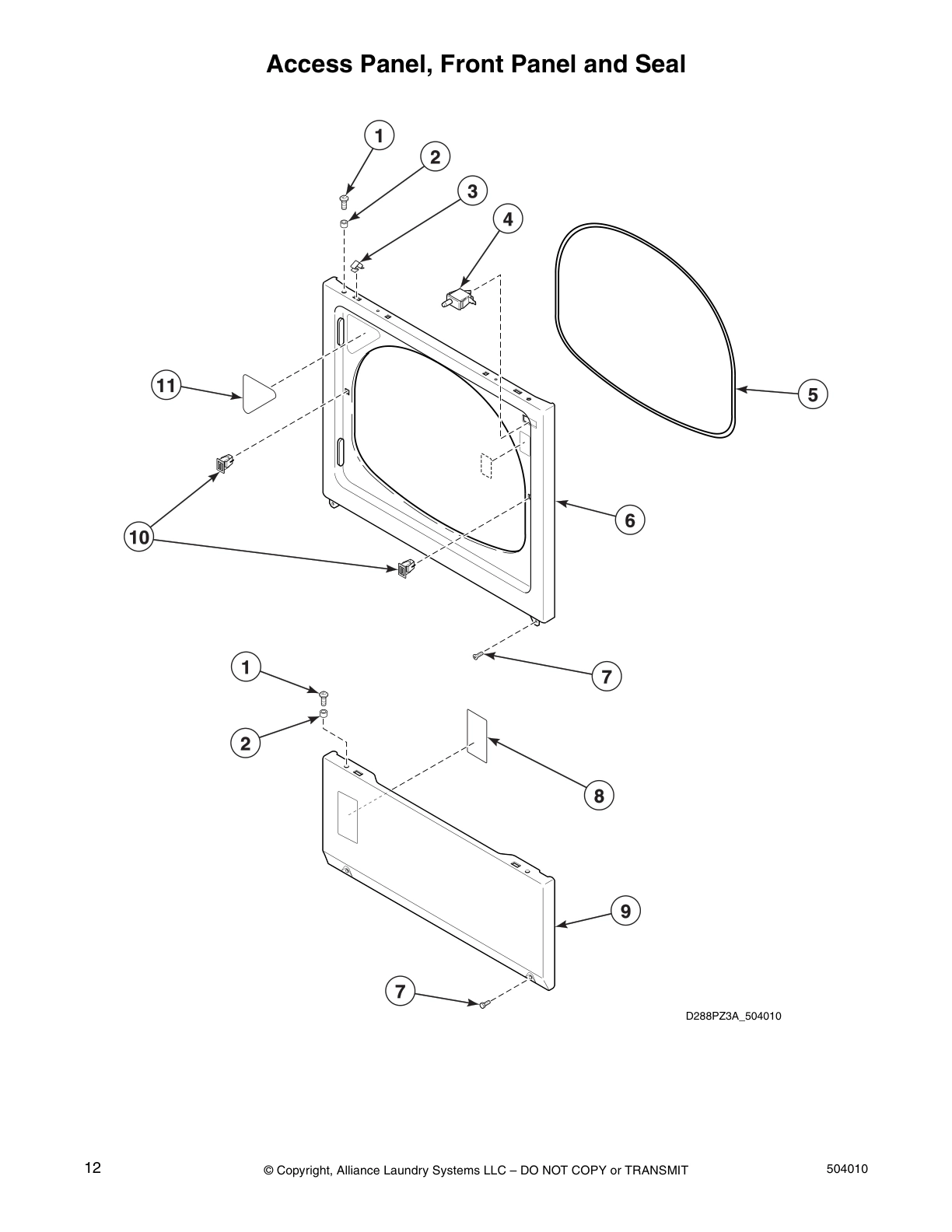 Access Panel, Front Panel and Seal