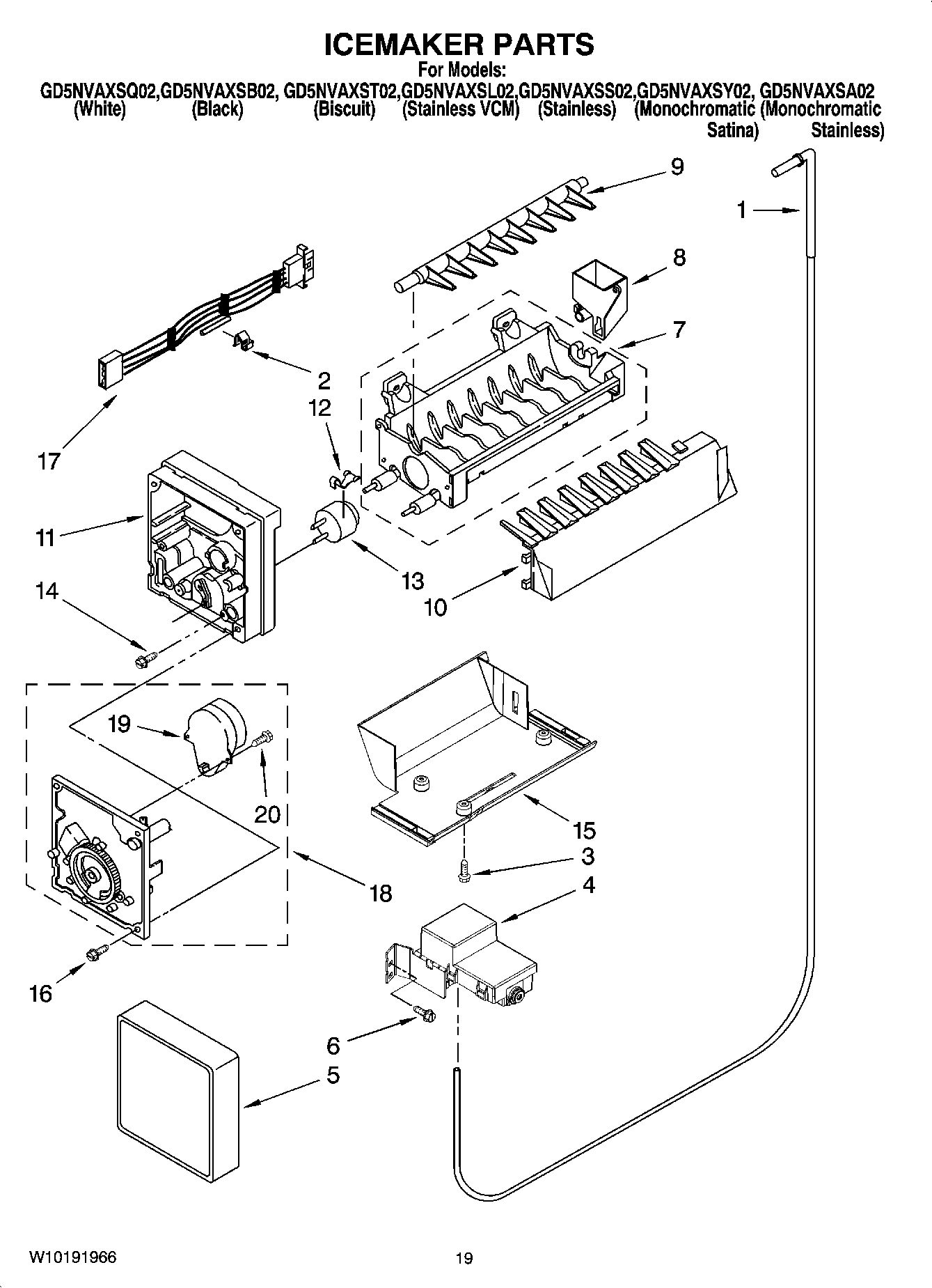 12 - ICEMAKER PARTS, OPTIONAL PARTS (NOT INCLUDED)