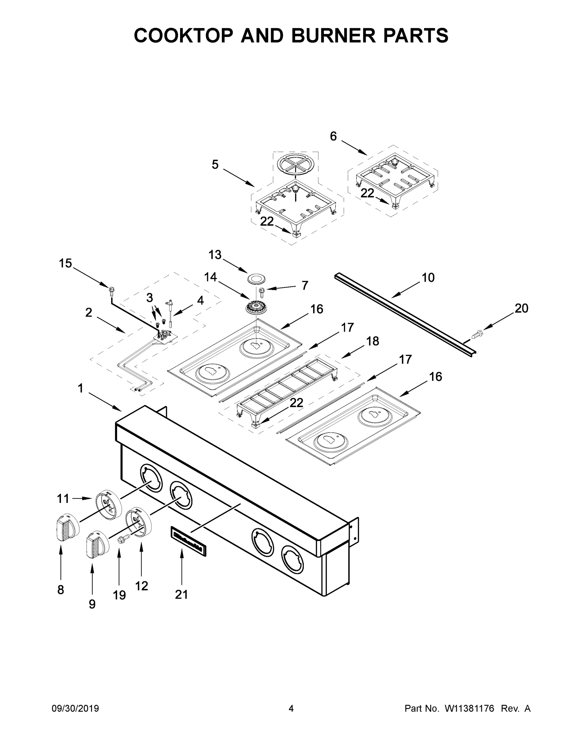 03 - COOKTOP AND BURNER PARTS