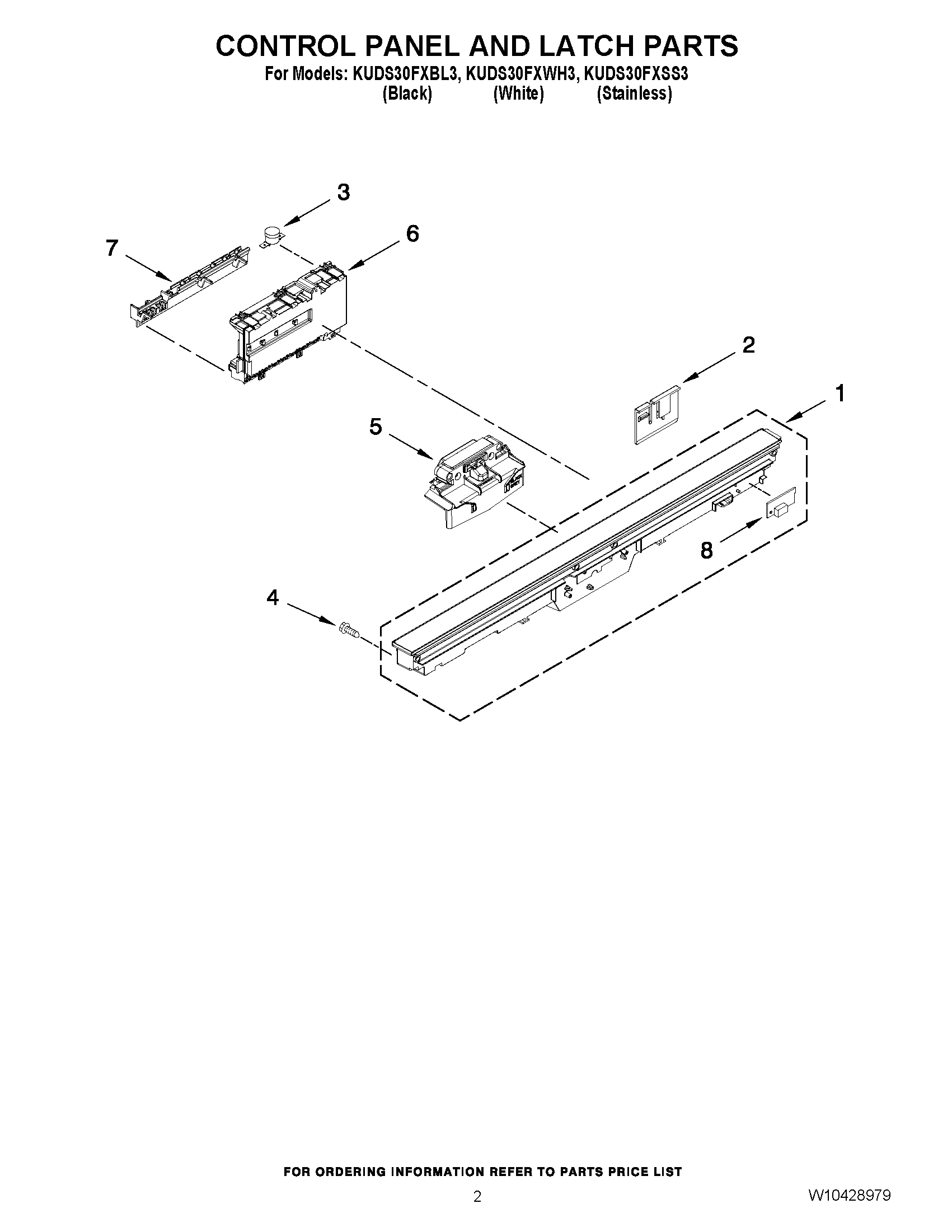 02 - CONTROL PANEL AND LATCH PARTS