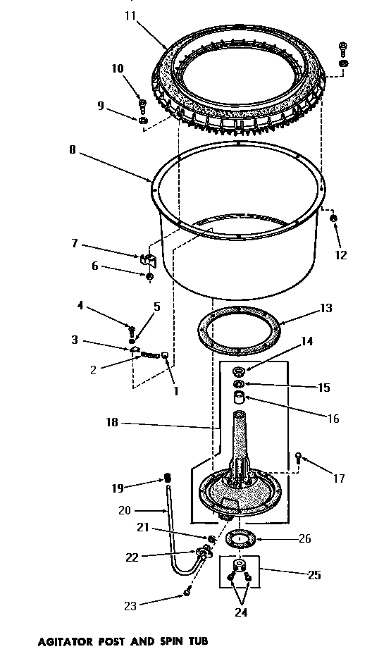 06 - AGITATOR POST & SPIN TUB