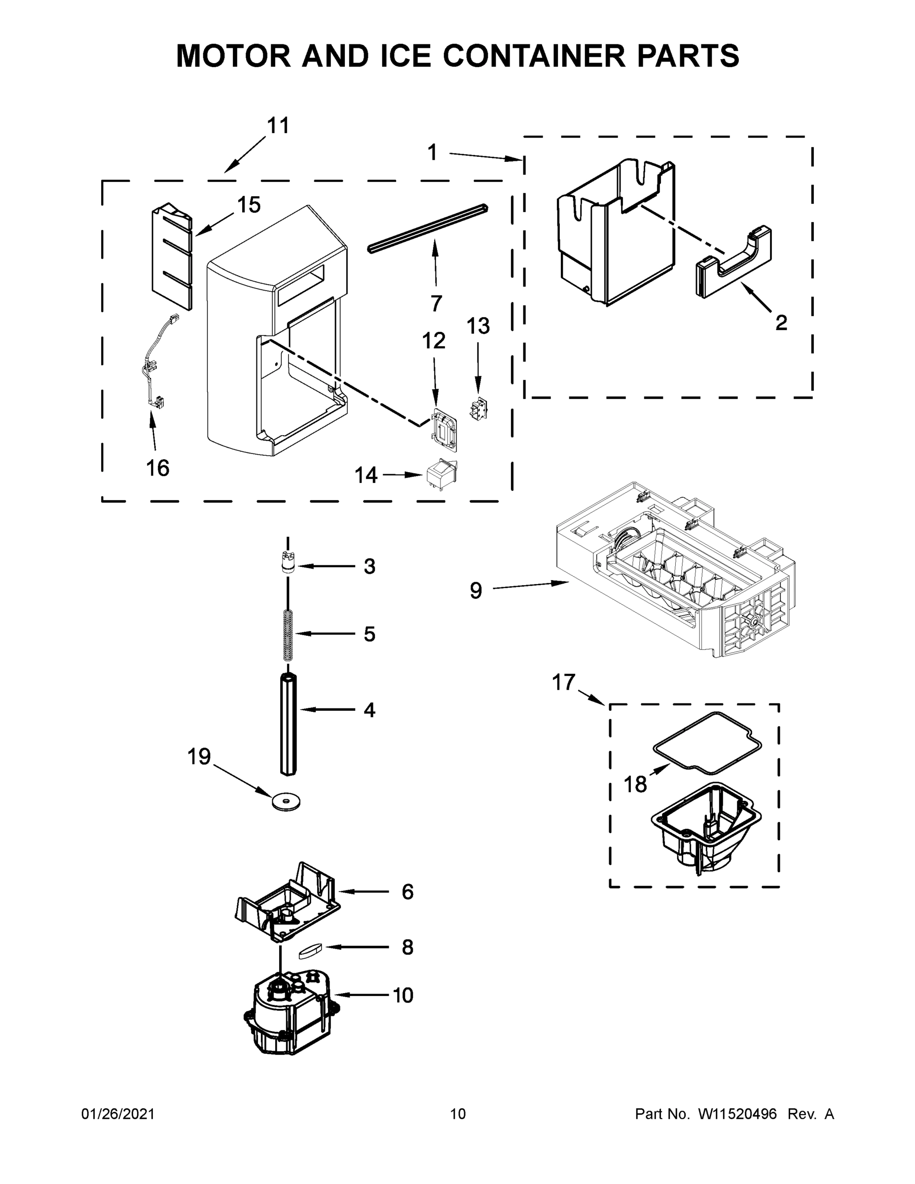 06 - MOTOR AND ICE CONTAINER PARTS