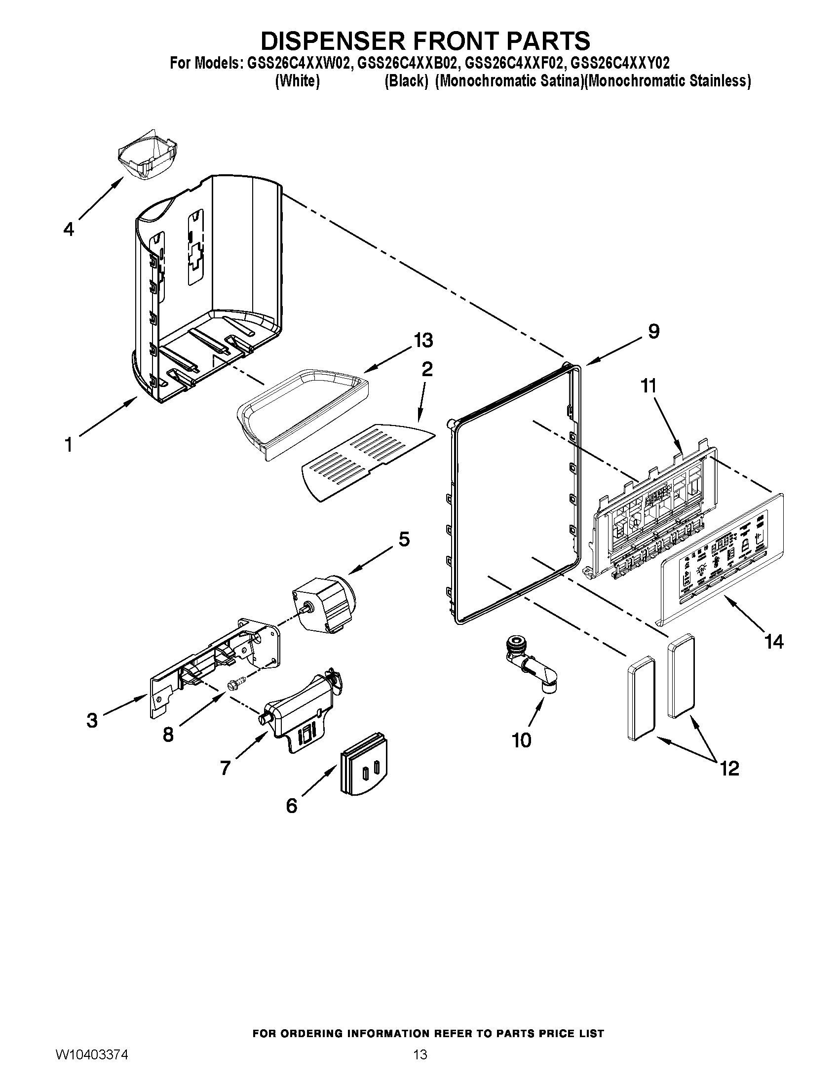 08 - DISPENSER FRONT PARTS