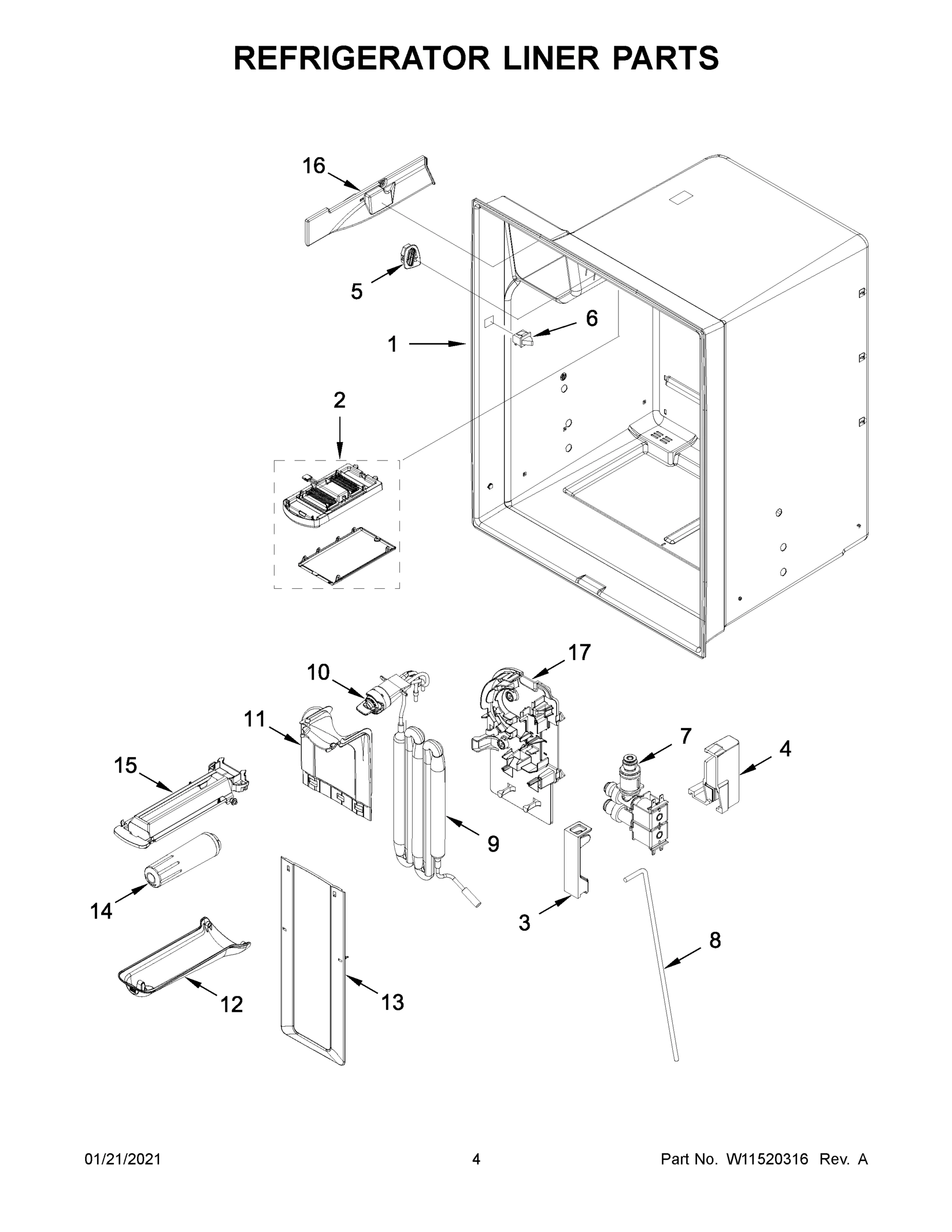 03 - REFRIGERATOR LINER PARTS