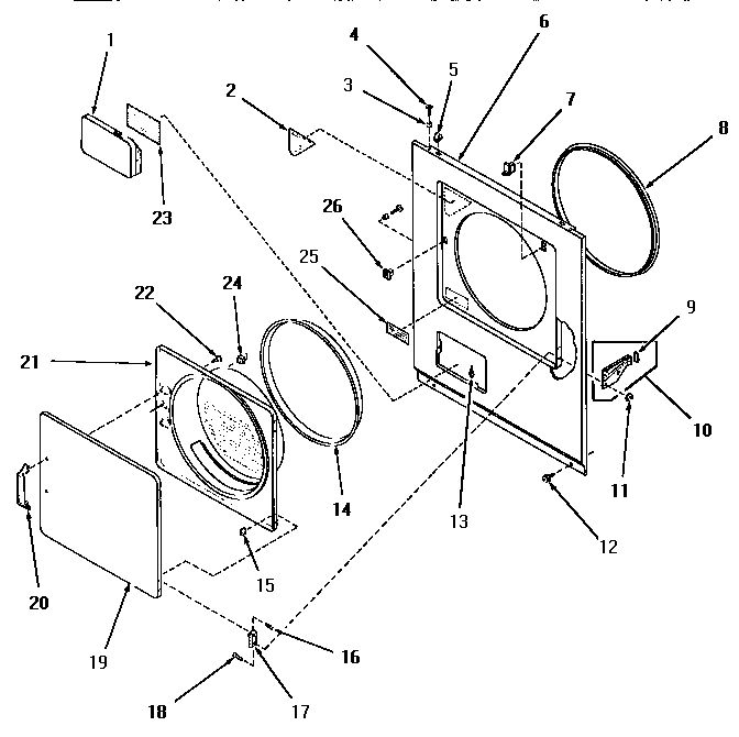 13 - LOADING DOOR, FRONT PANEL & SEALS