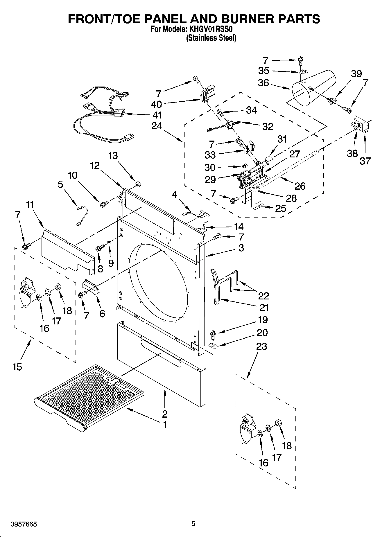 03 - FRONT/TOE PANEL AND BURNER PARTS