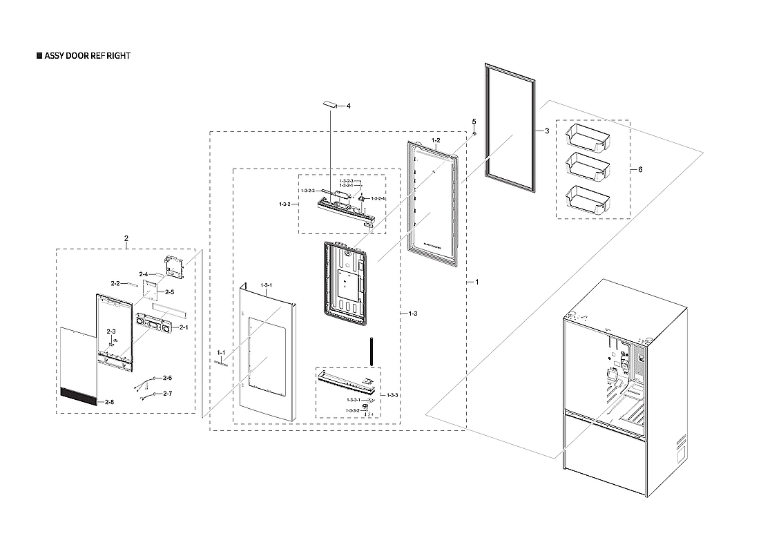 RIGHT REFRIGERATOR DOOR PARTS