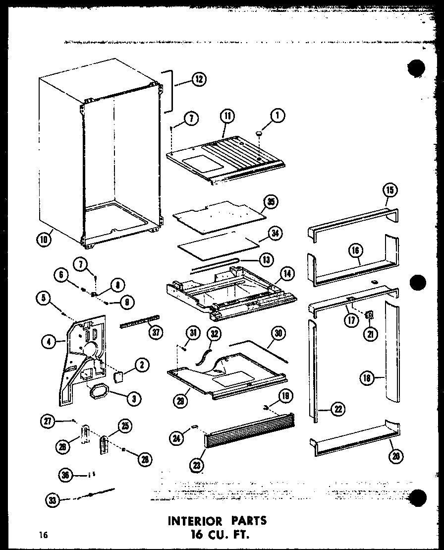 07 - INTERIOR PARTS 16 CU. FT.