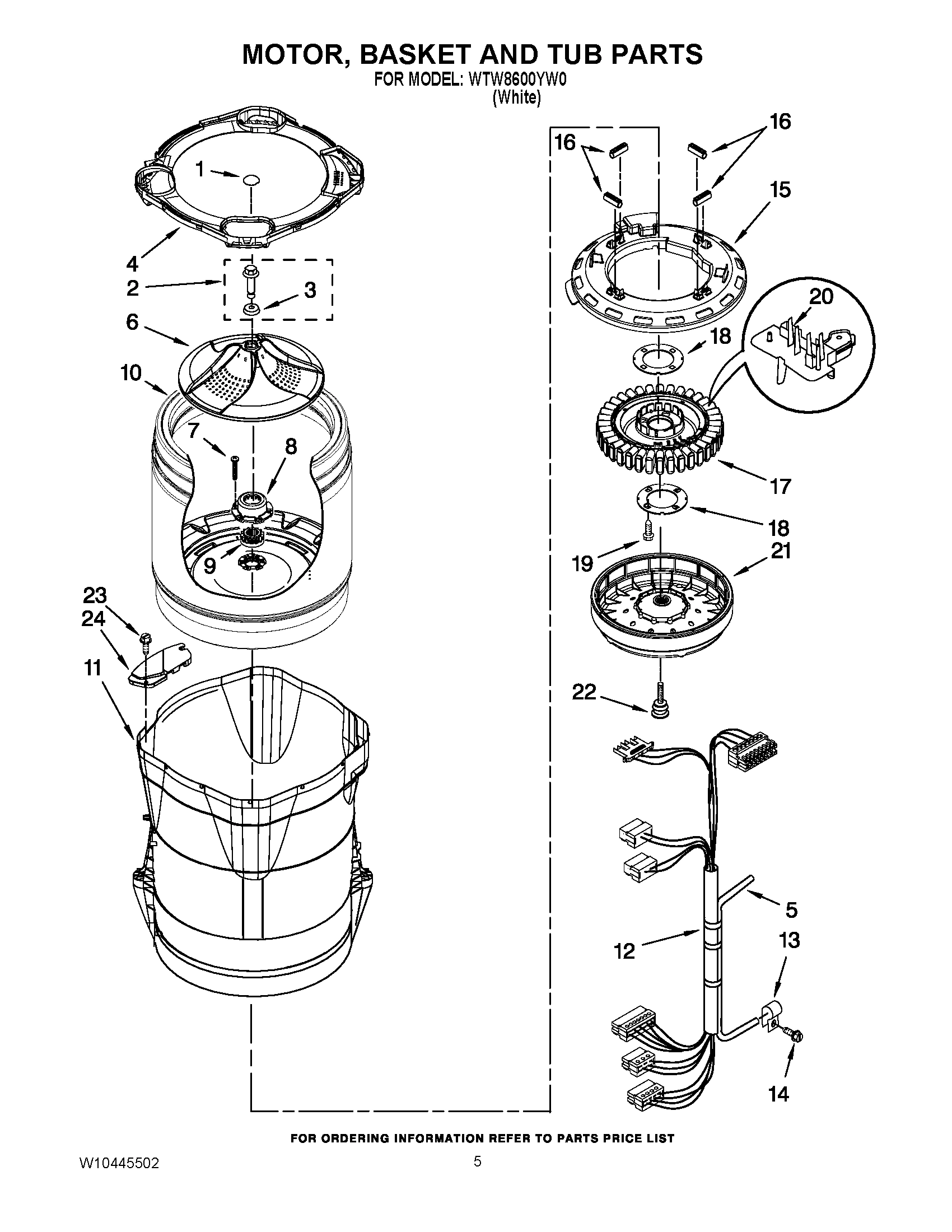 03 - MOTOR, BASKET AND TUB PARTS