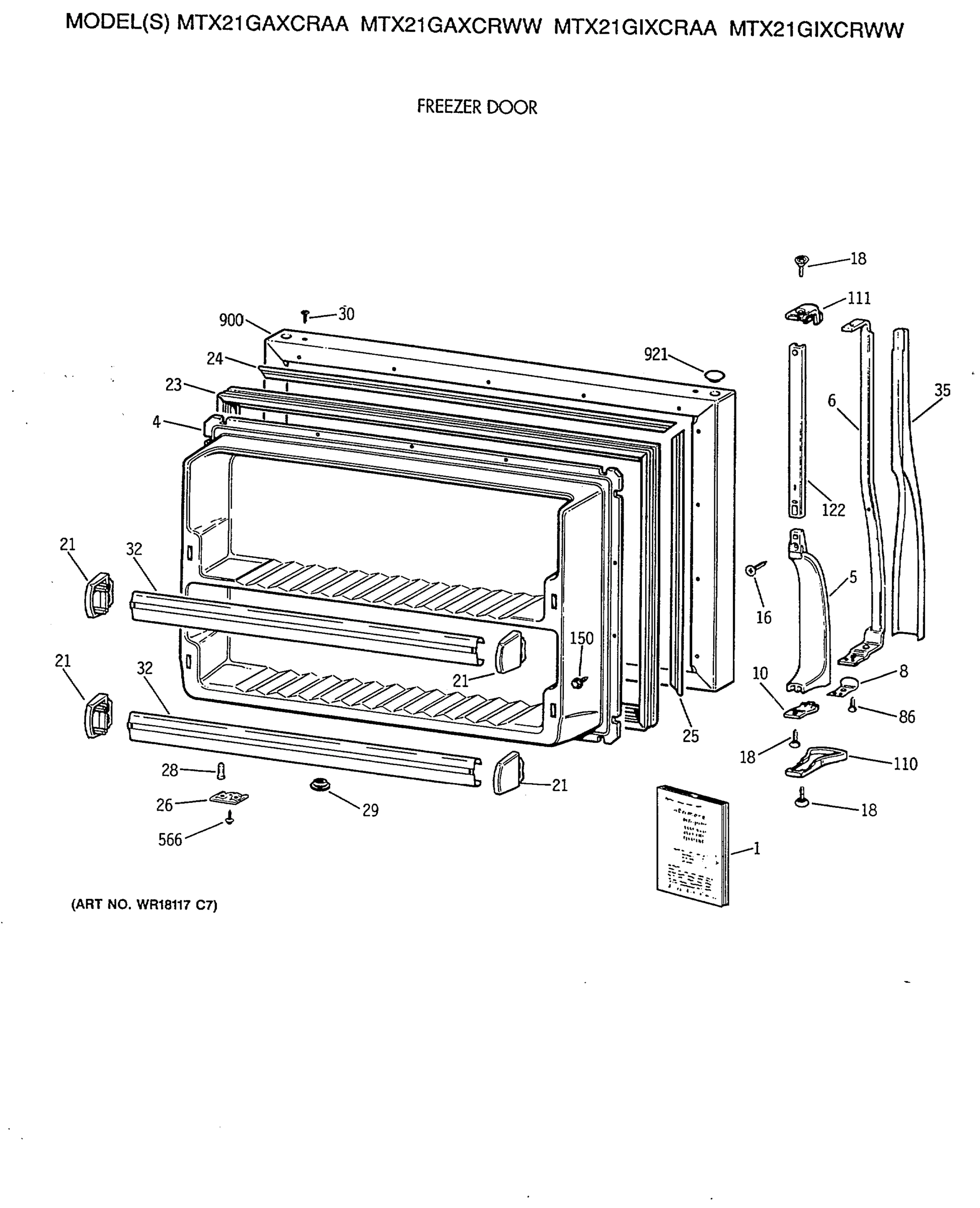 FREEZER DOOR