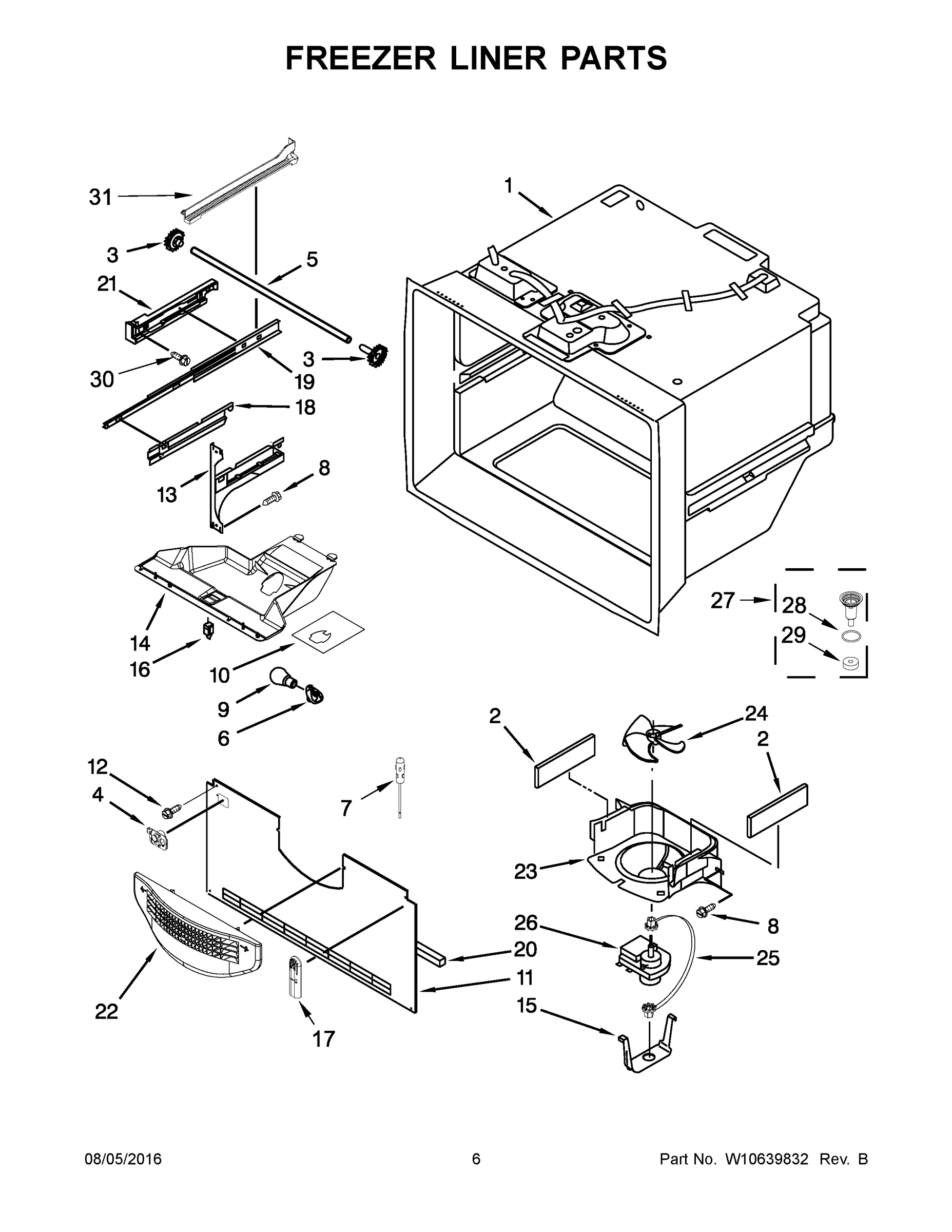 04 - FREEZER LINER PARTS
