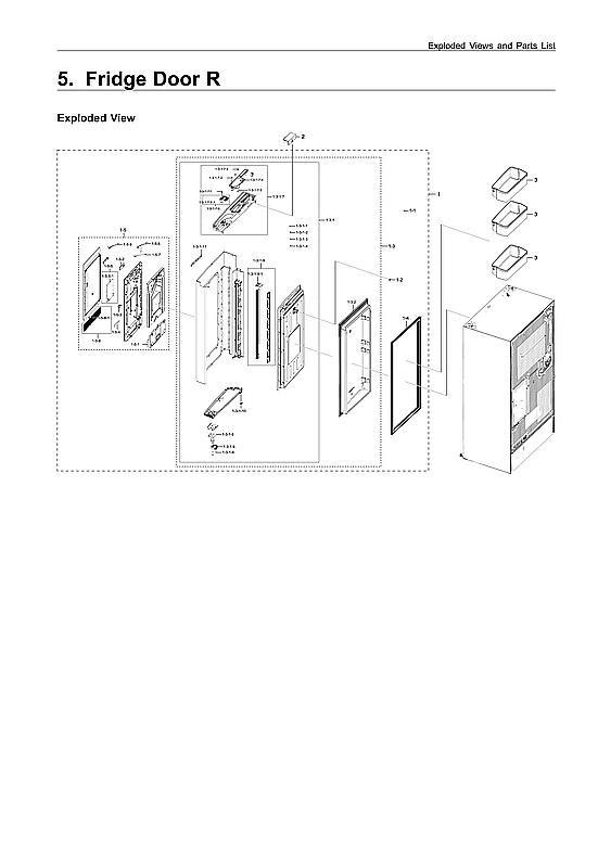 RIGHT REFRIGERATOR DOOR PARTS