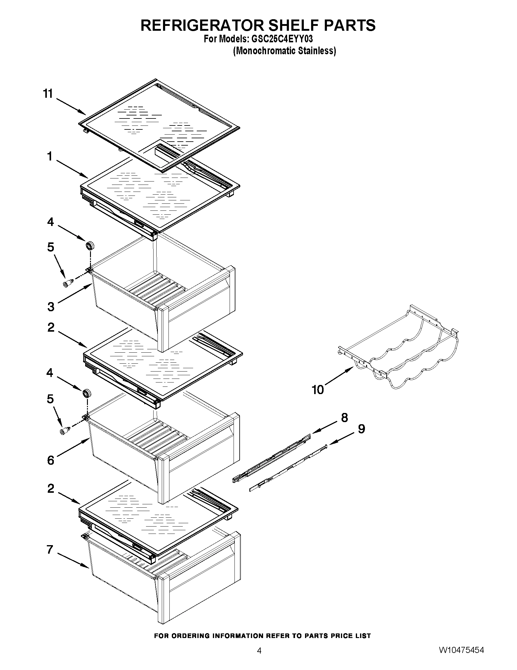 03 - REFRIGERATOR SHELF PARTS