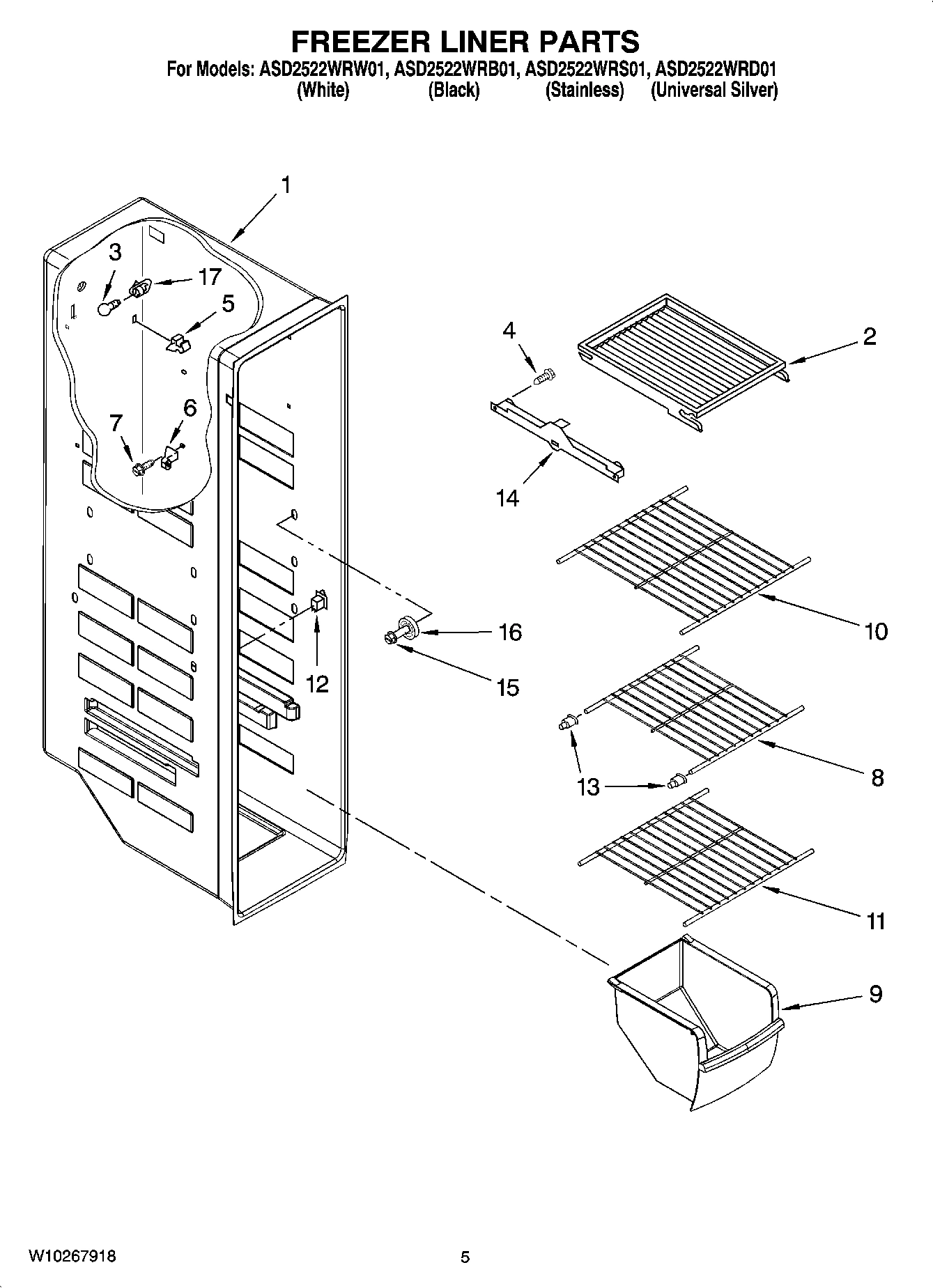 04 - FREEZER LINER PARTS