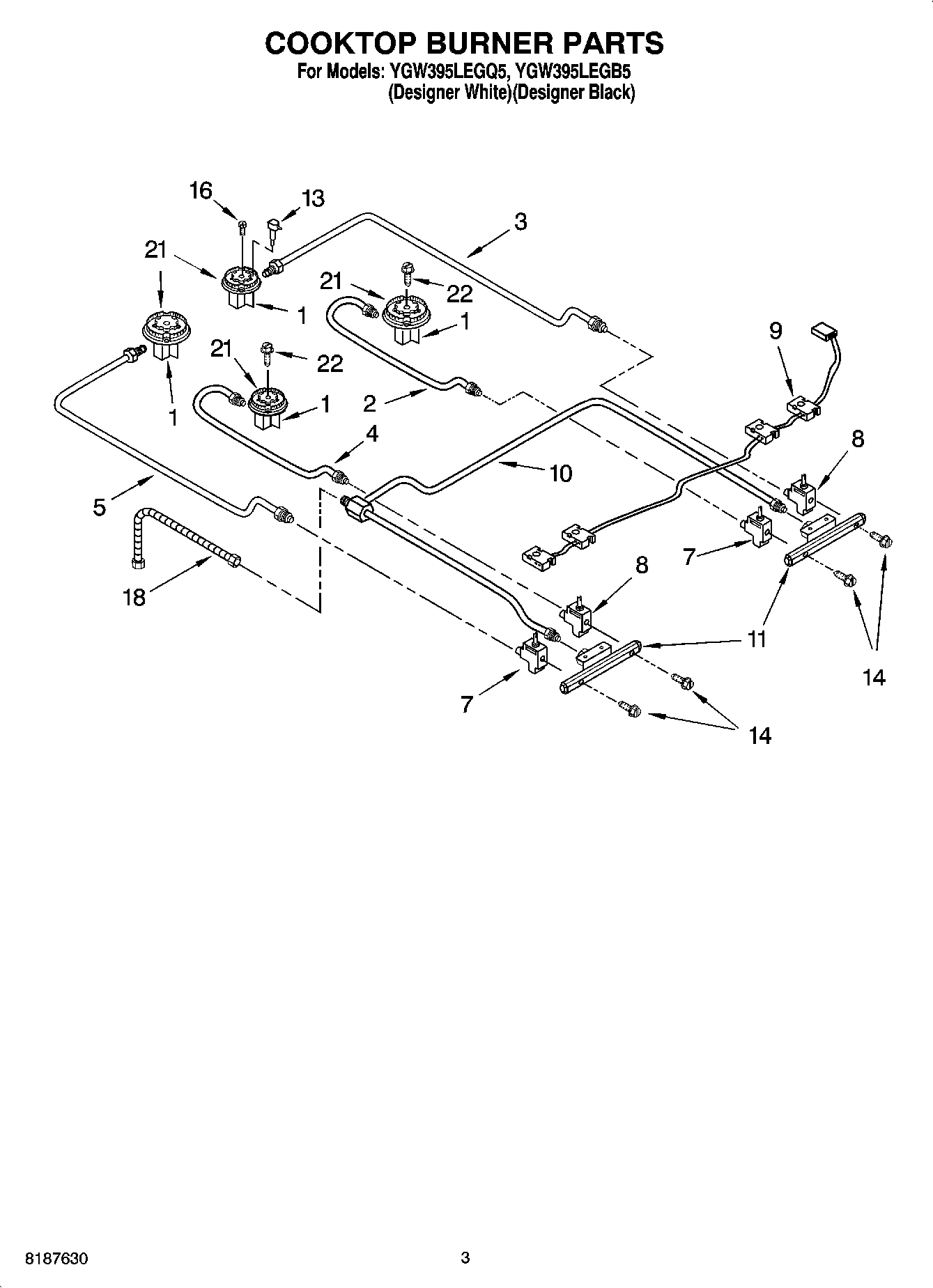 03 - COOKTOP BURNER PARTS