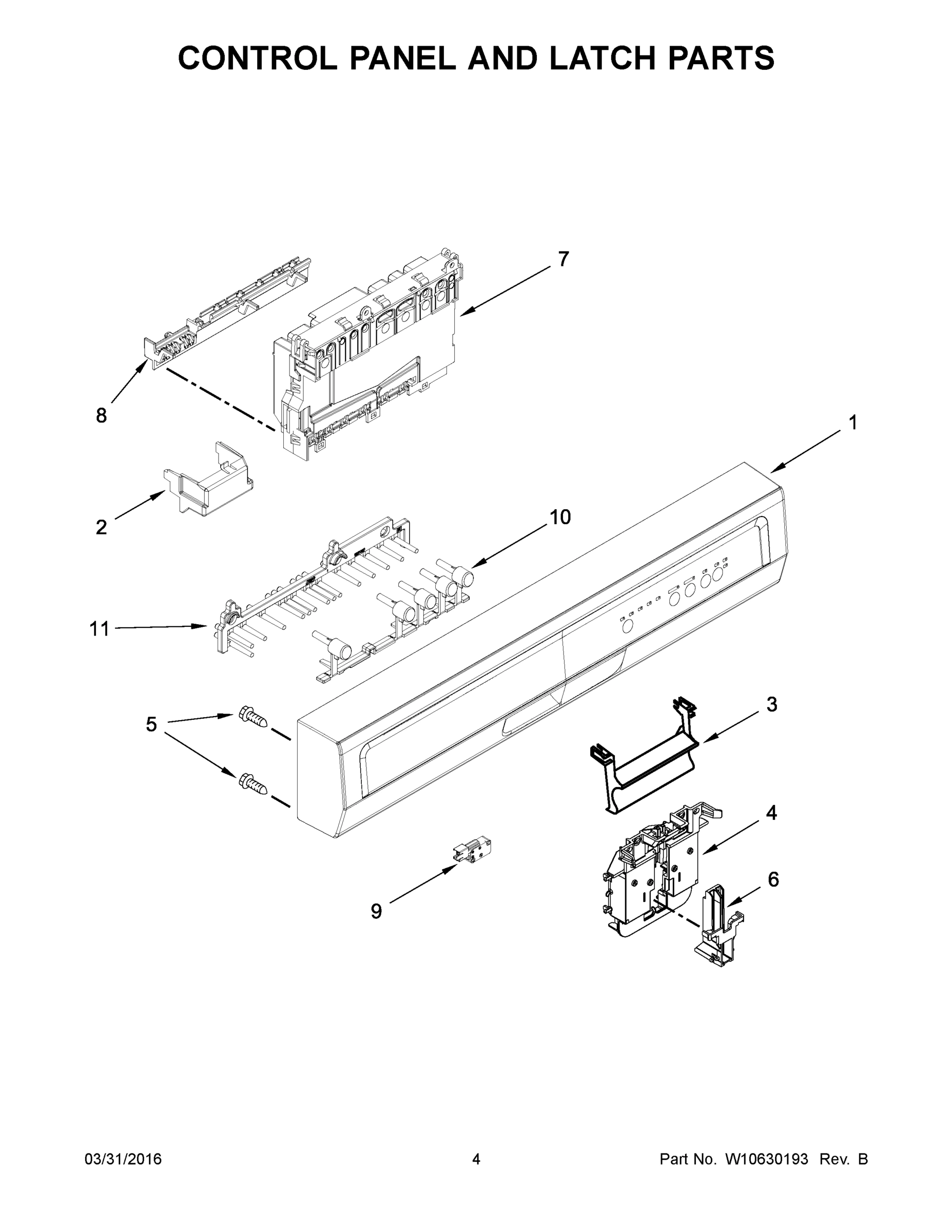 03 - CONTROL PANEL AND LATCH PARTS