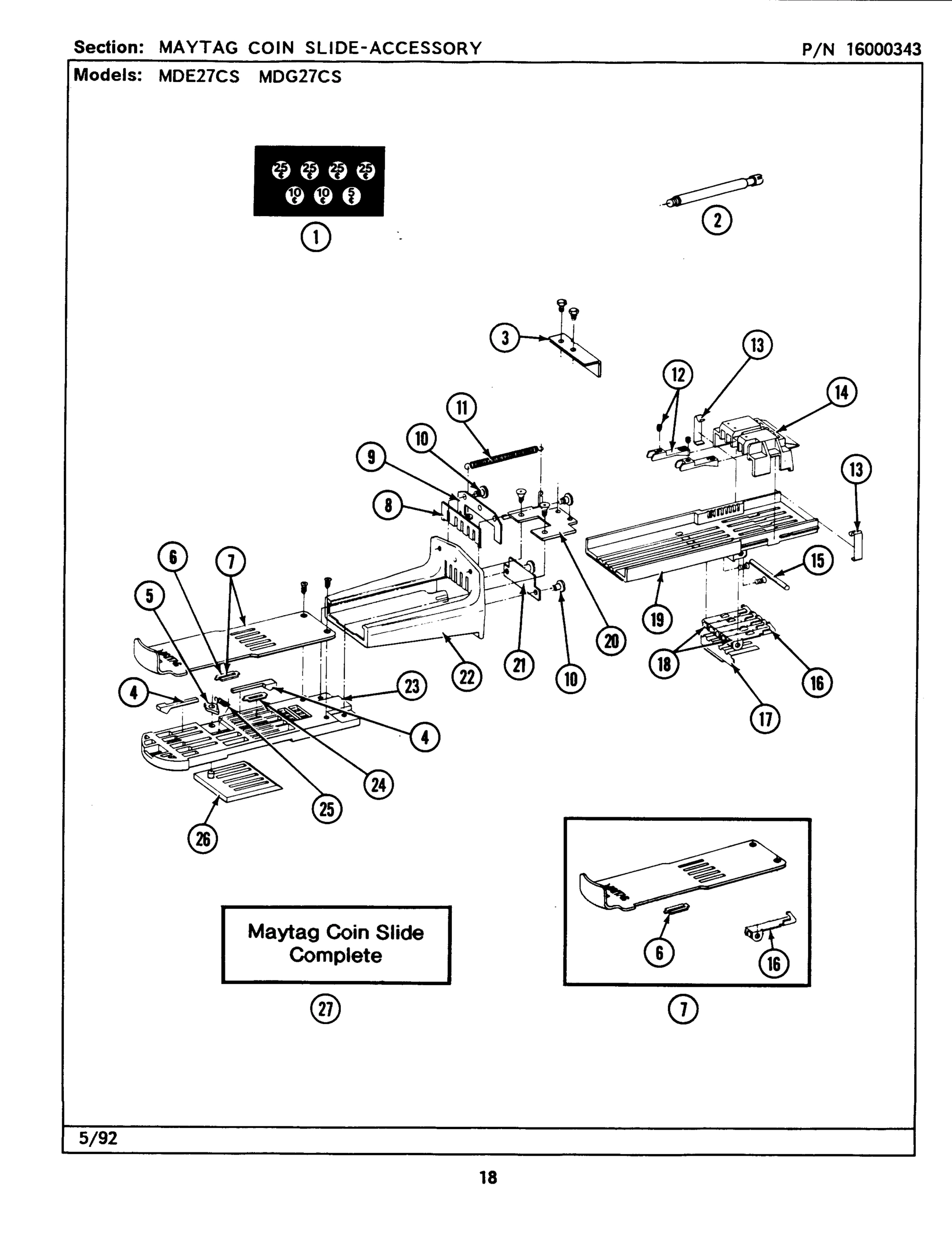 05 - MAYTAG COIN SLIDE-ACCESSORY