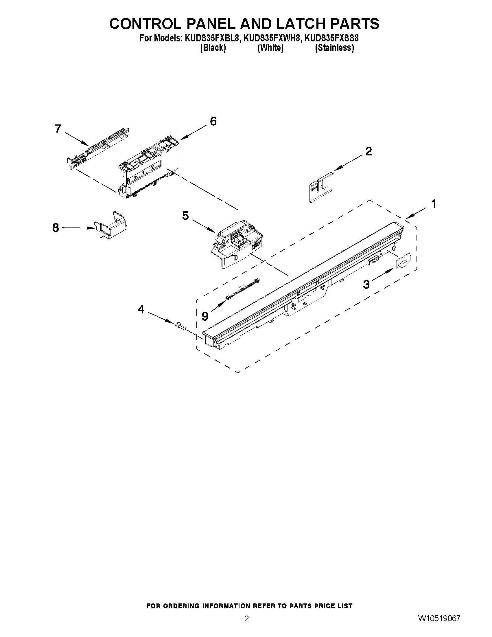 02 - CONTROL PANEL AND LATCH PARTS