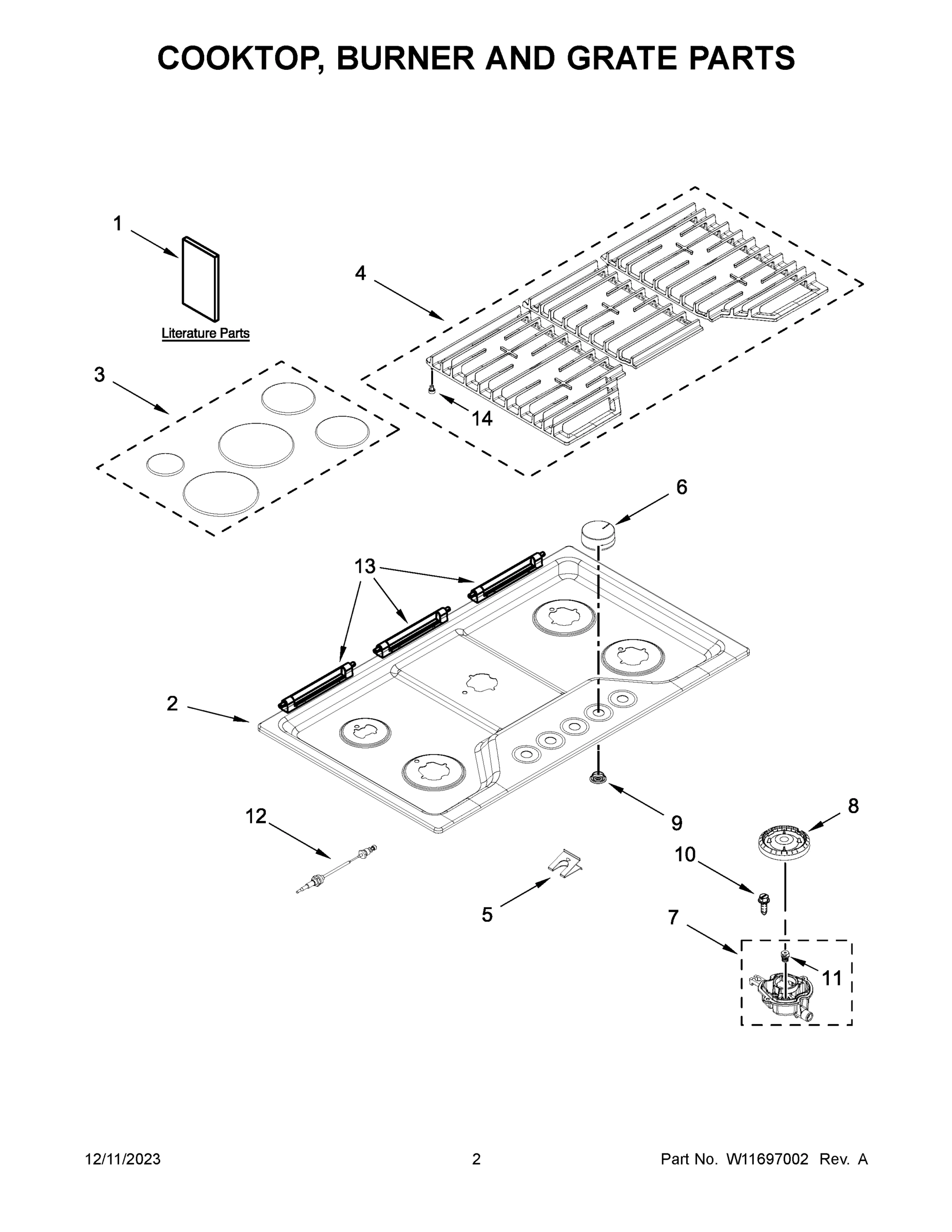 02 - COOKTOP, BURNER AND GRATE PARTS