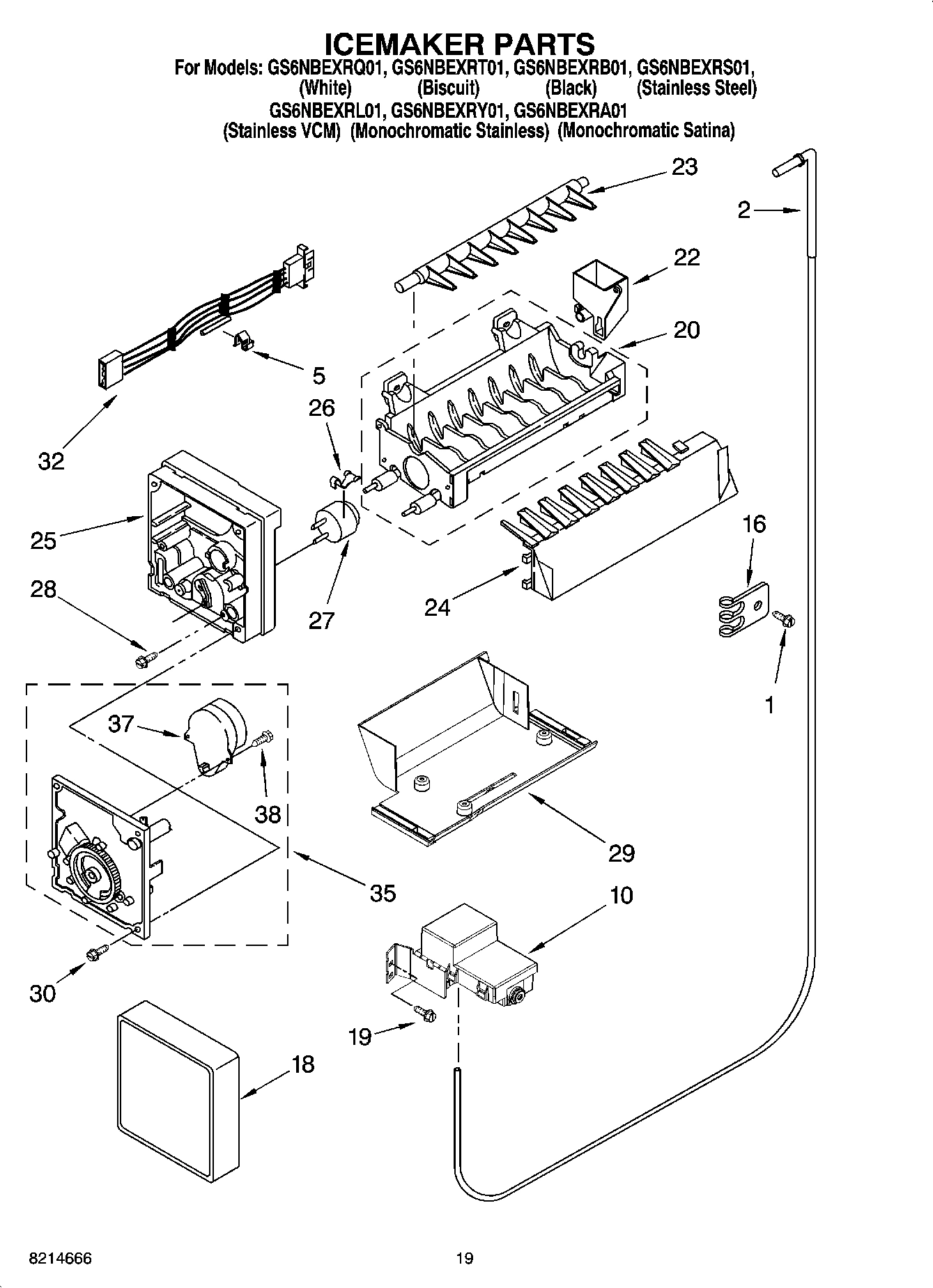12 - ICEMAKER PARTS, OPTIONAL PARTS (NOT INCLUDED)