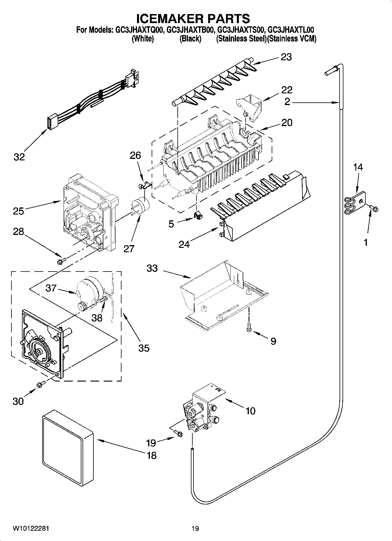 12 - ICEMAKER PARTS, OPTIONAL PARTS (NOT INCLUDED)