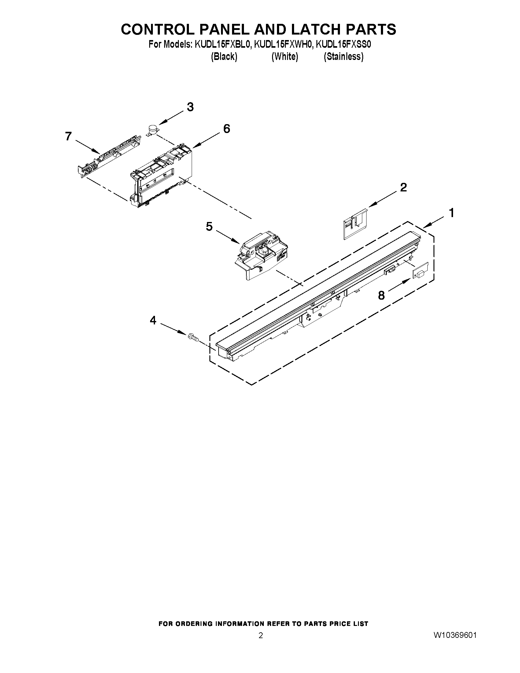 02 - CONTROL PANEL AND LATCH PARTS