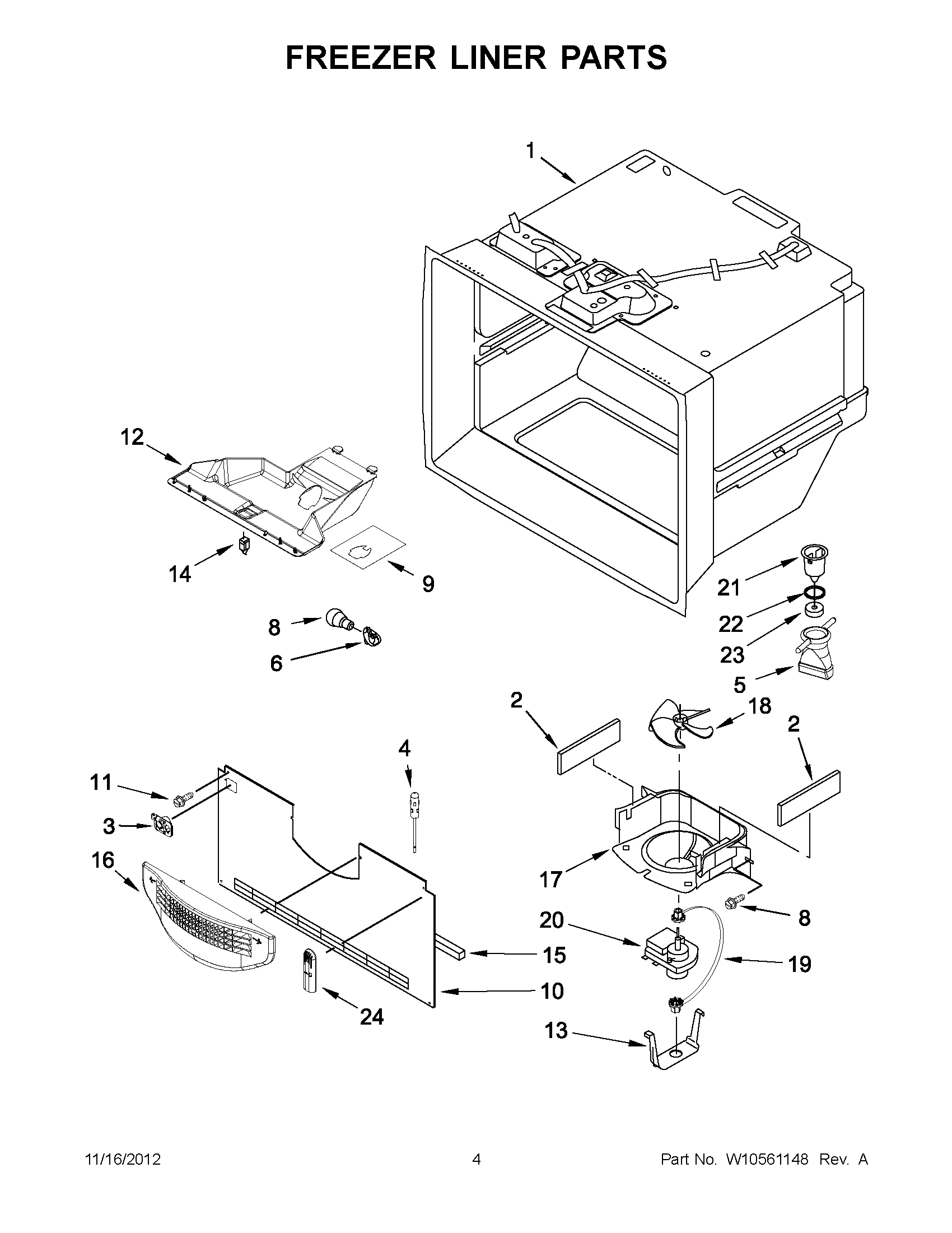 02 - FREEZER LINER PARTS