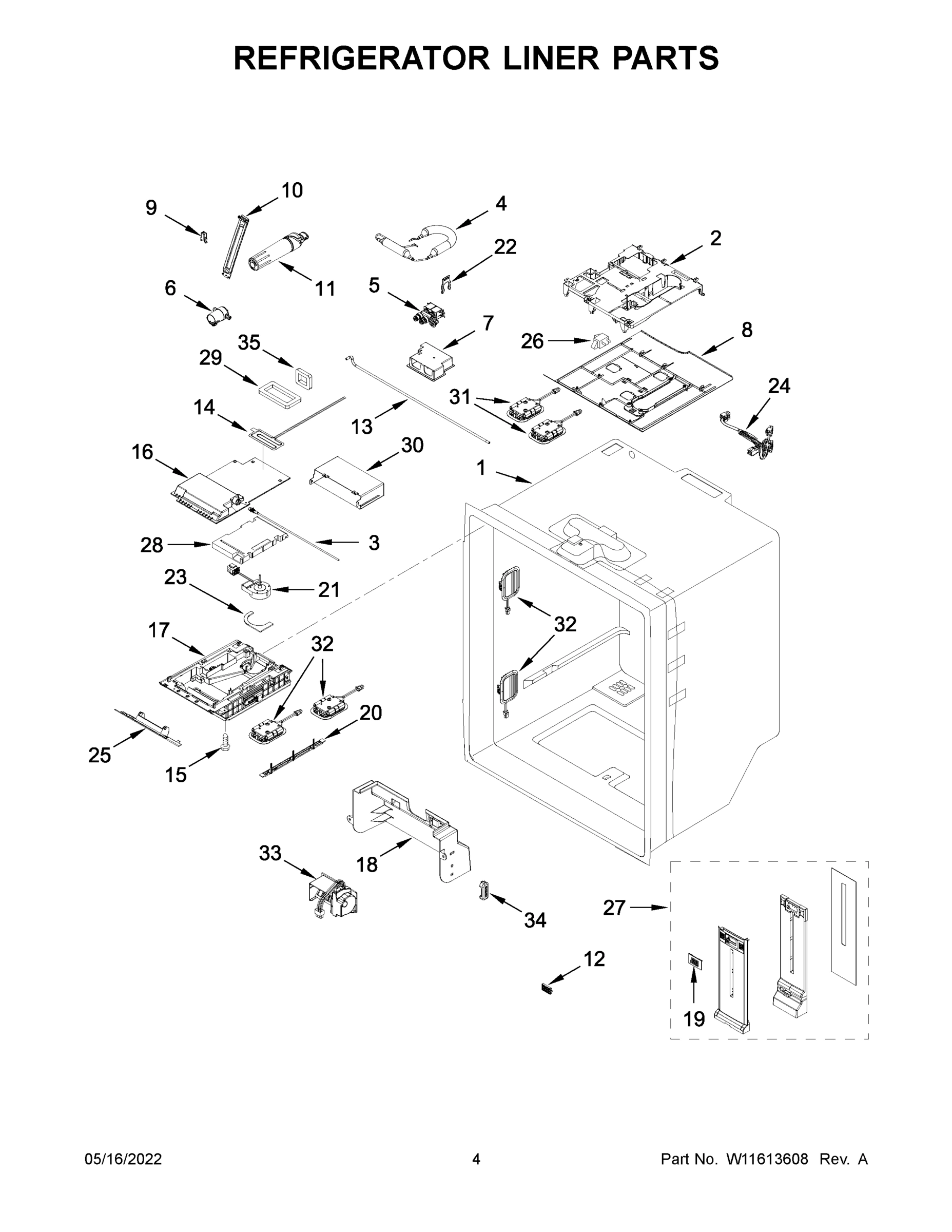 03 - REFRIGERATOR LINER PARTS
