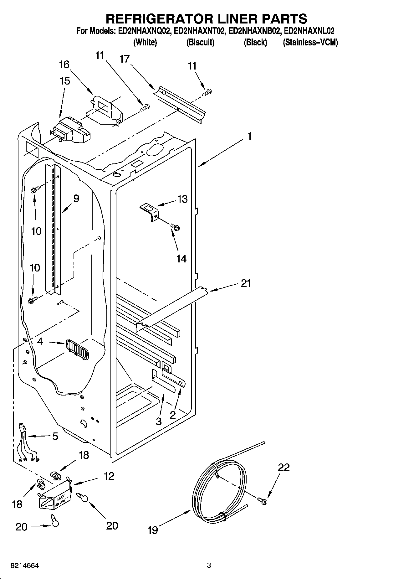 02 - REFRIGERATOR LINER PARTS