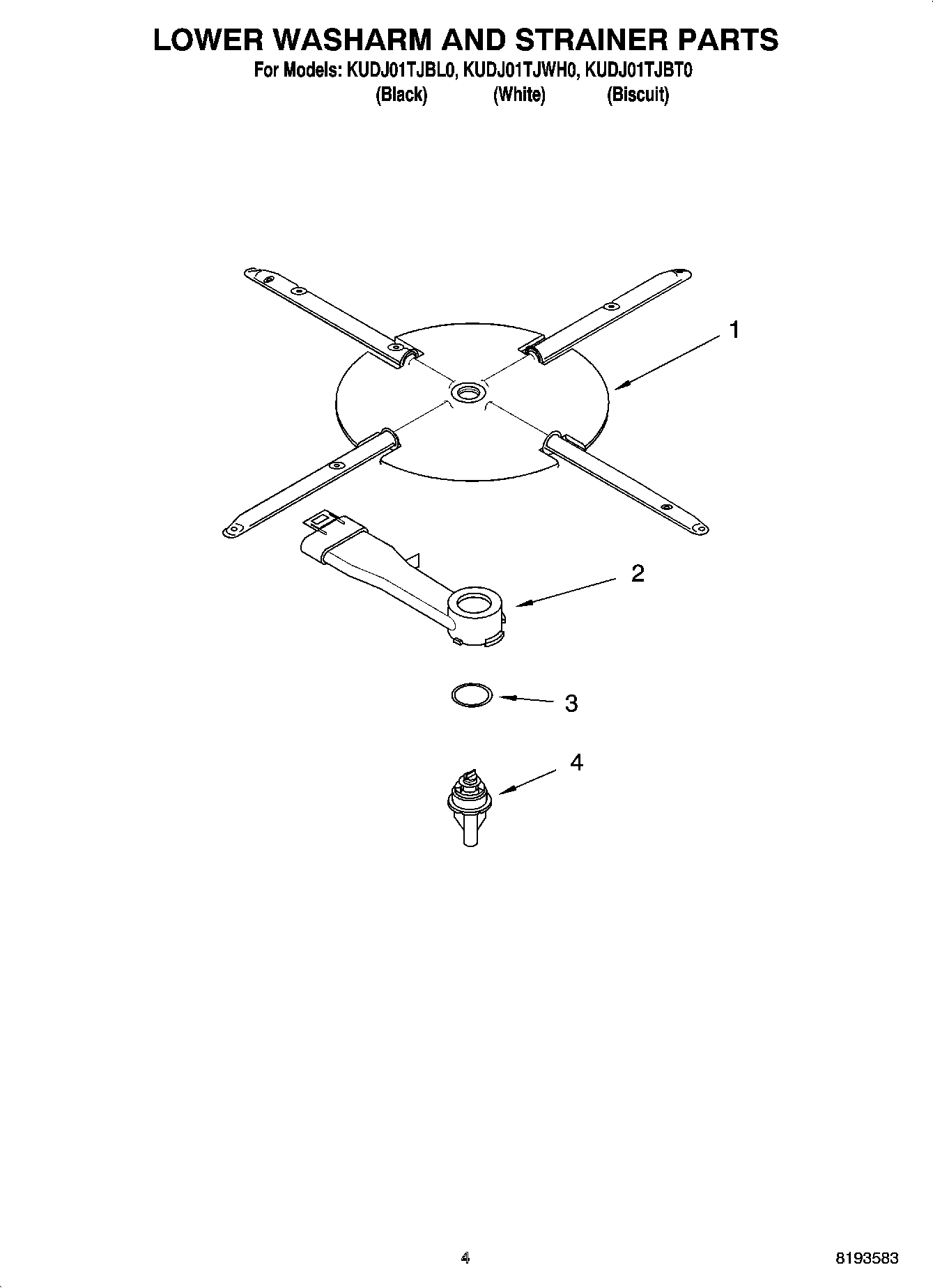 04 - LOWER WASHARM AND STRAINER PARTS