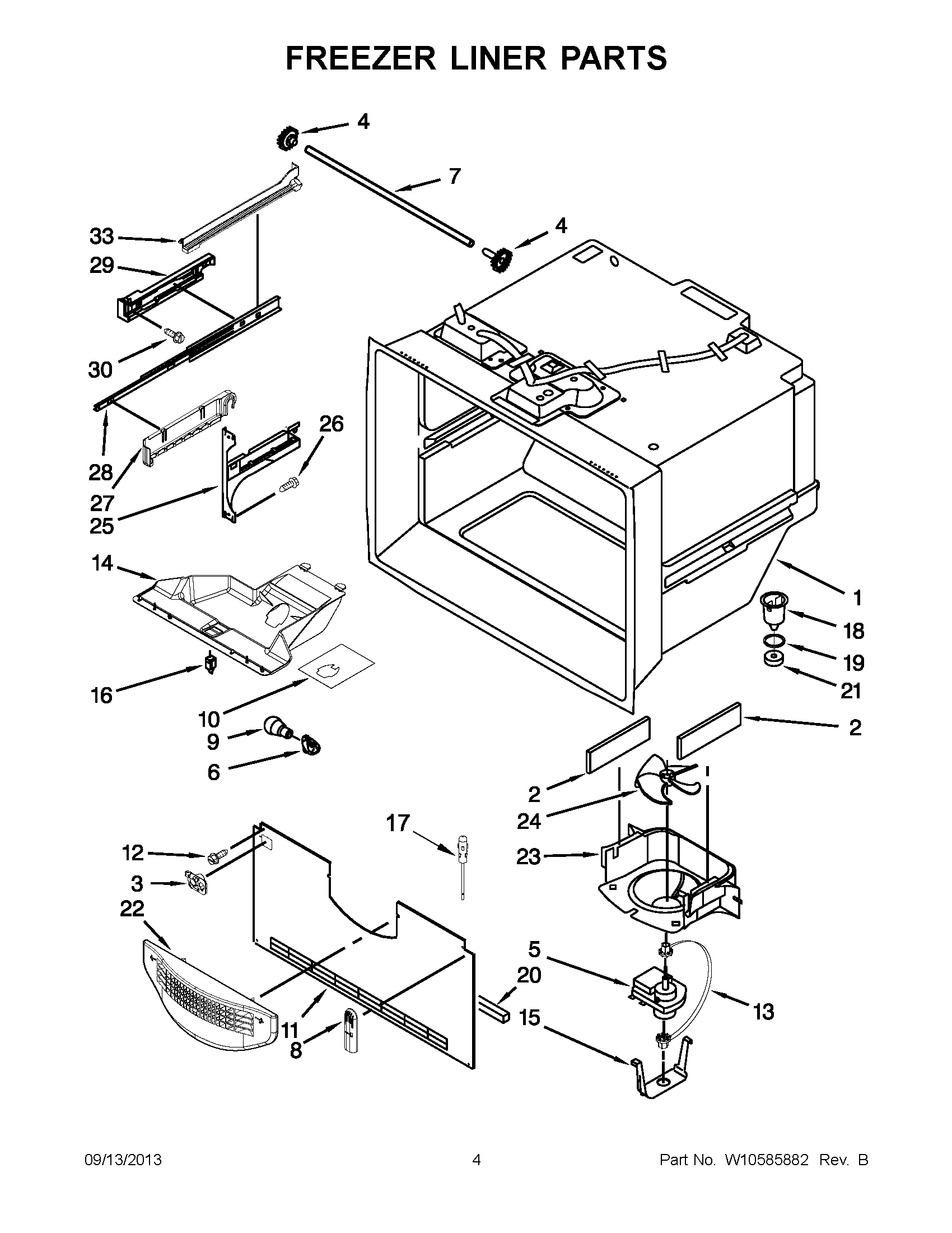 03 - FREEZER LINER PARTS