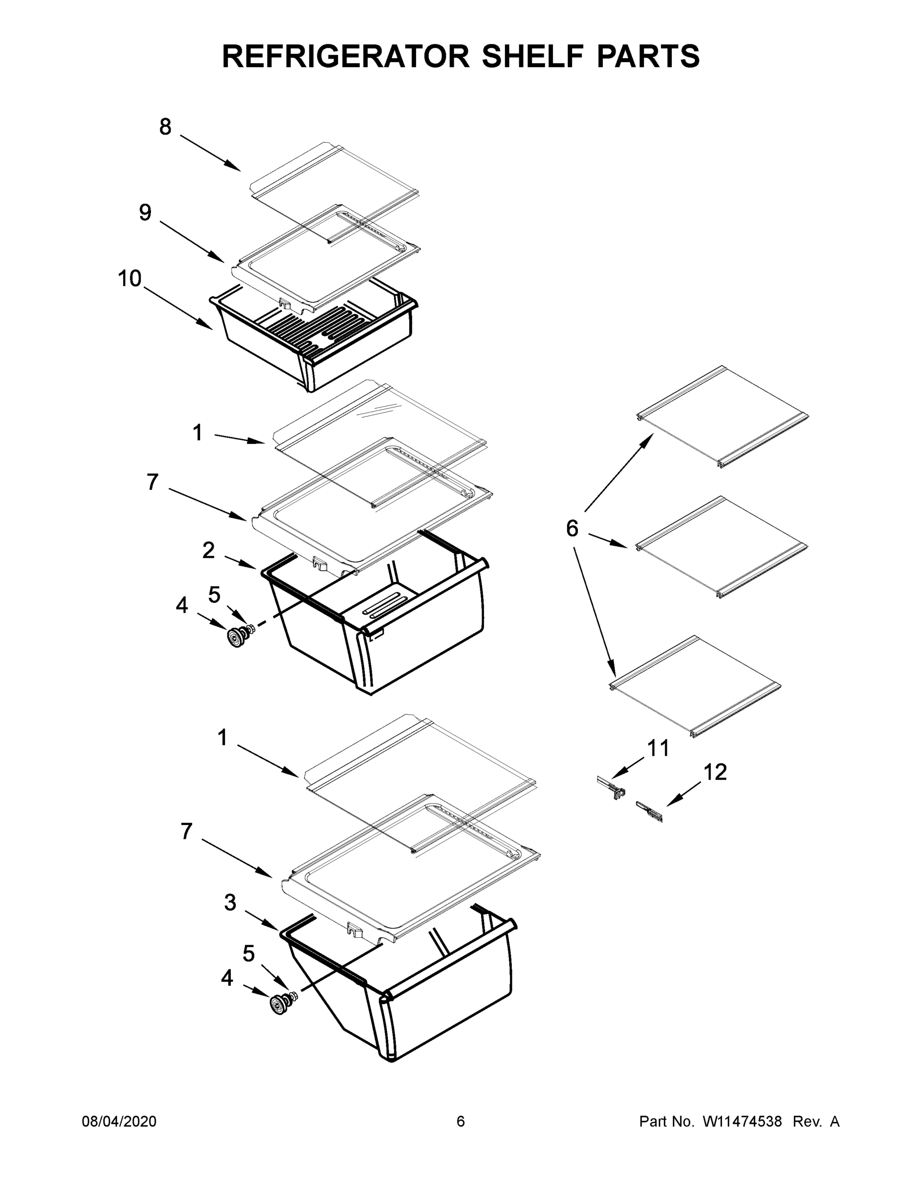 04 - REFRIGERATOR SHELF PARTS