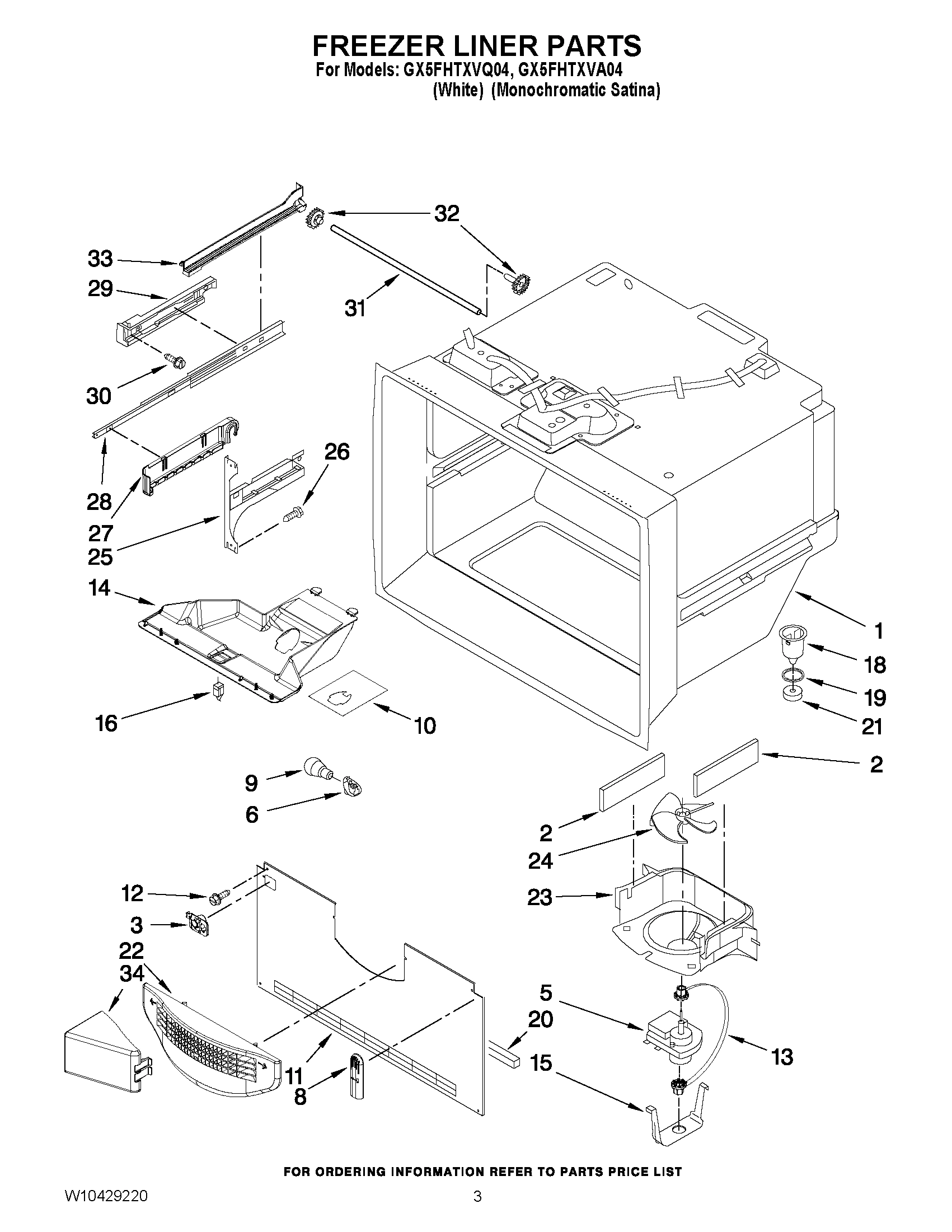 02 - FREEZER LINER PARTS