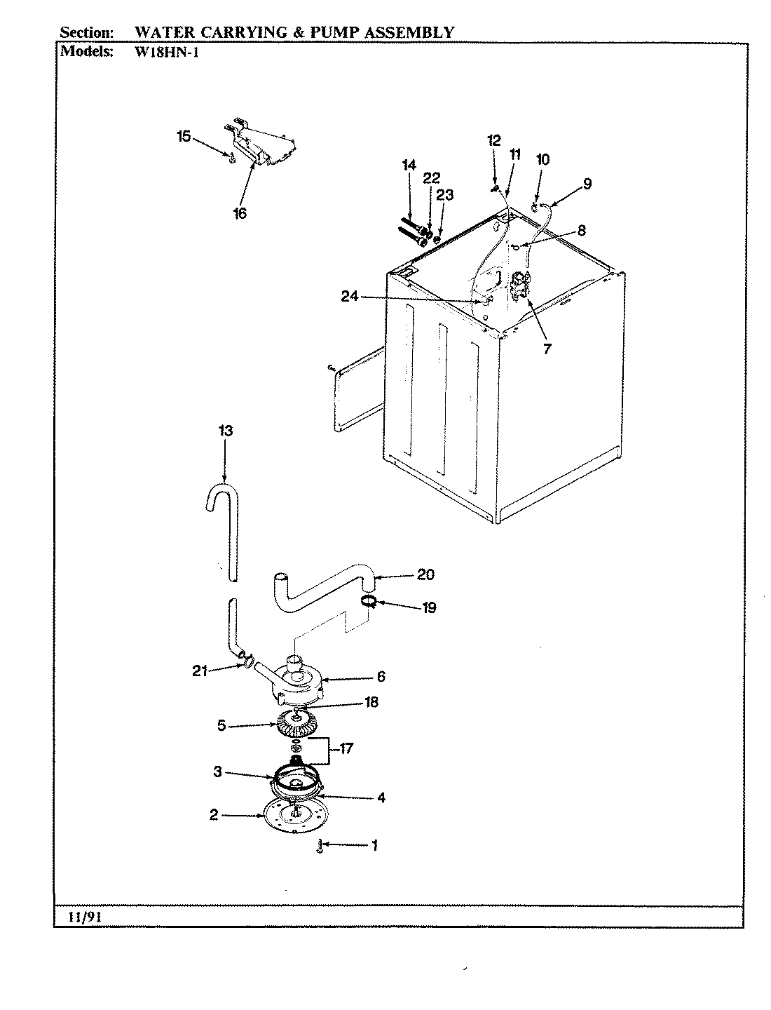 11 - WATER CARRYING & PUMP ASSY. (REV. D)