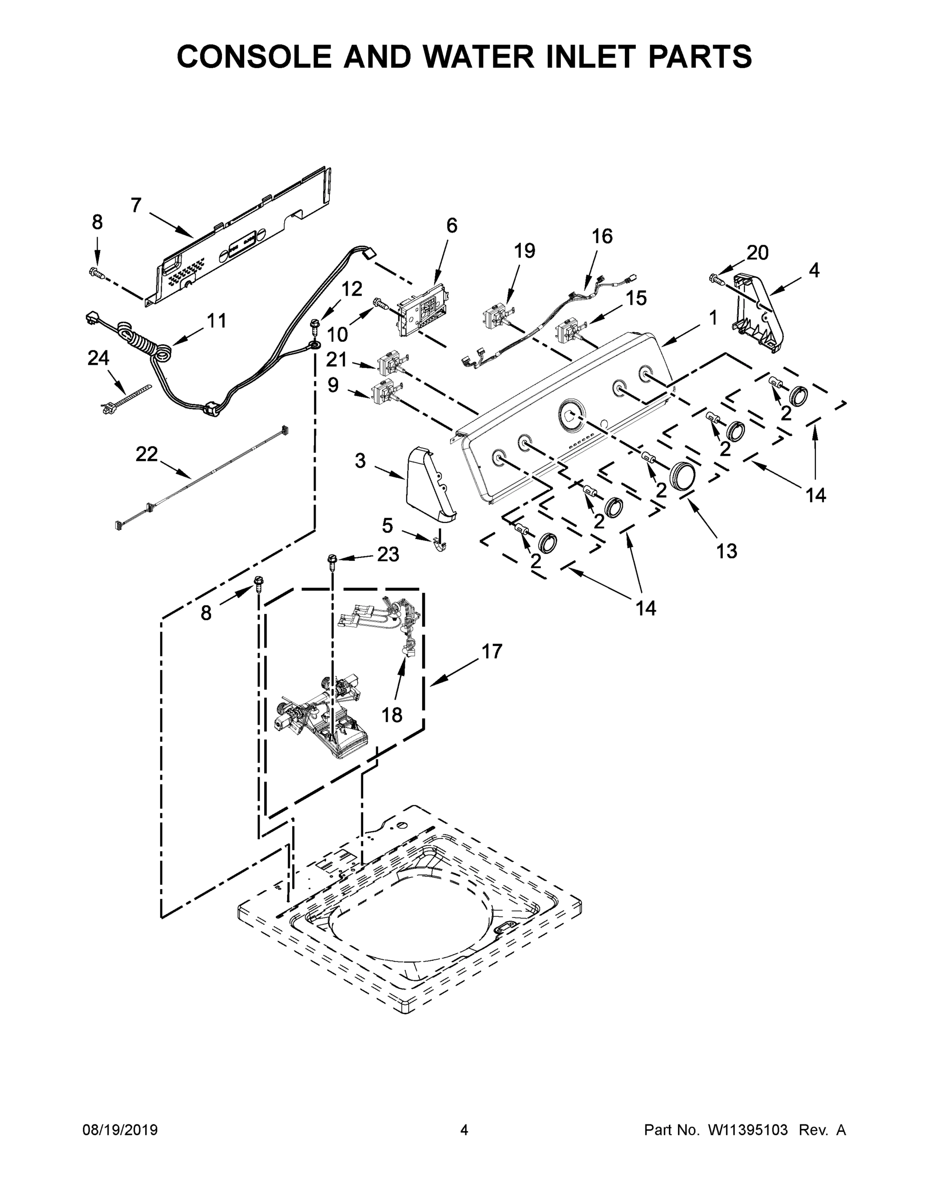 03 - CONSOLE AND WATER INLET PARTS