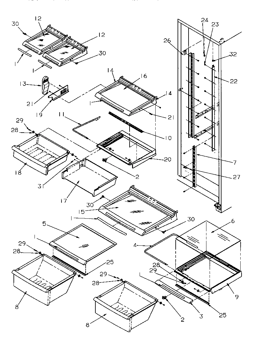 14 - SHELVING AND DRAWERS (REF)