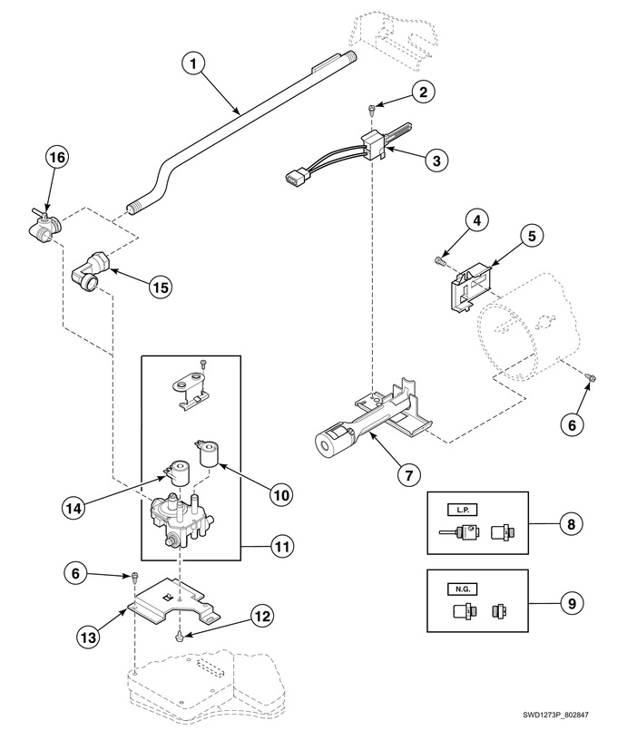 Gas Valve, Igniter And Gas Conversion Kits (gas Model Dryers)