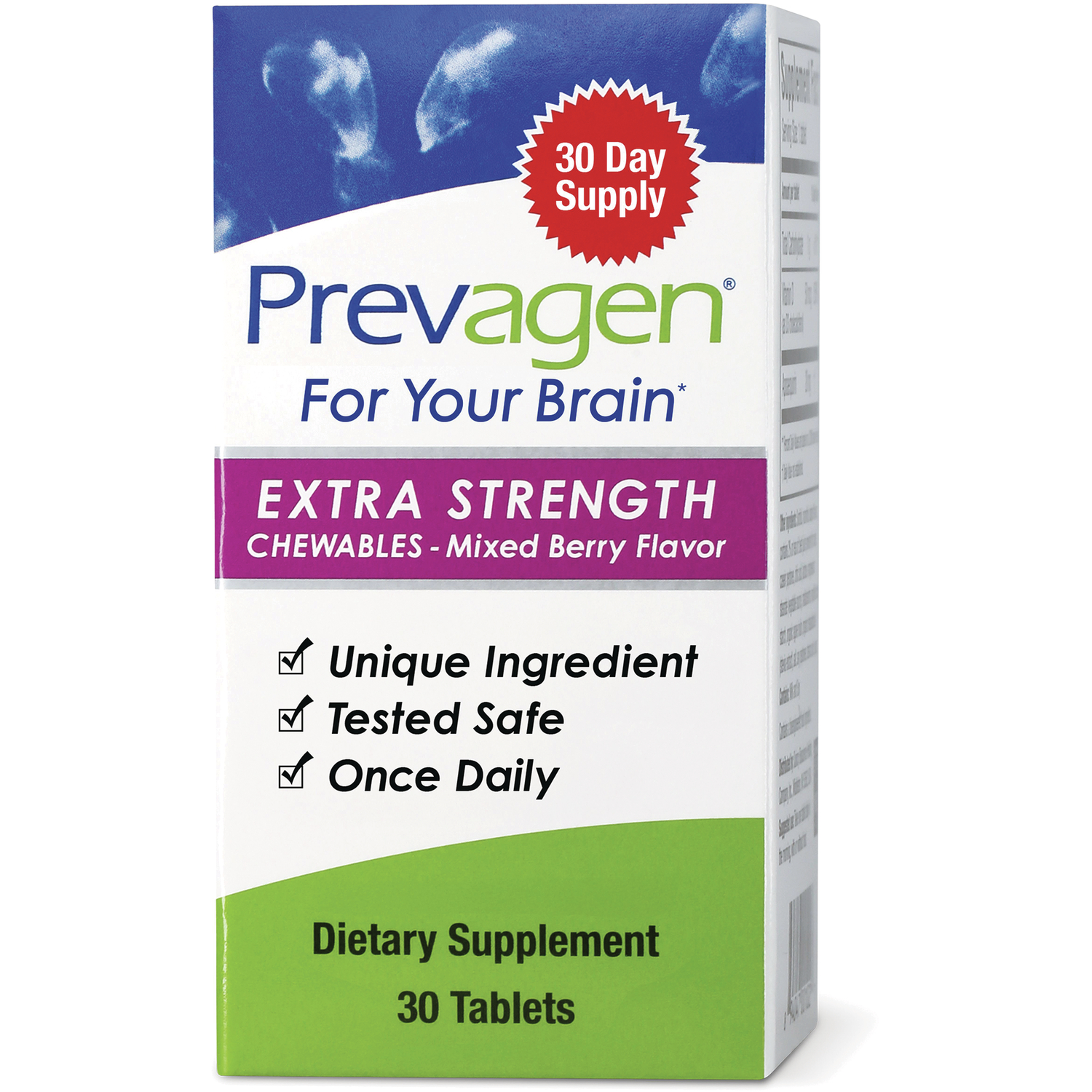 Prevagen Extra Strength Chewables - Mixed Berry Supplement Vitamin | 20 mg | 30 Tabs