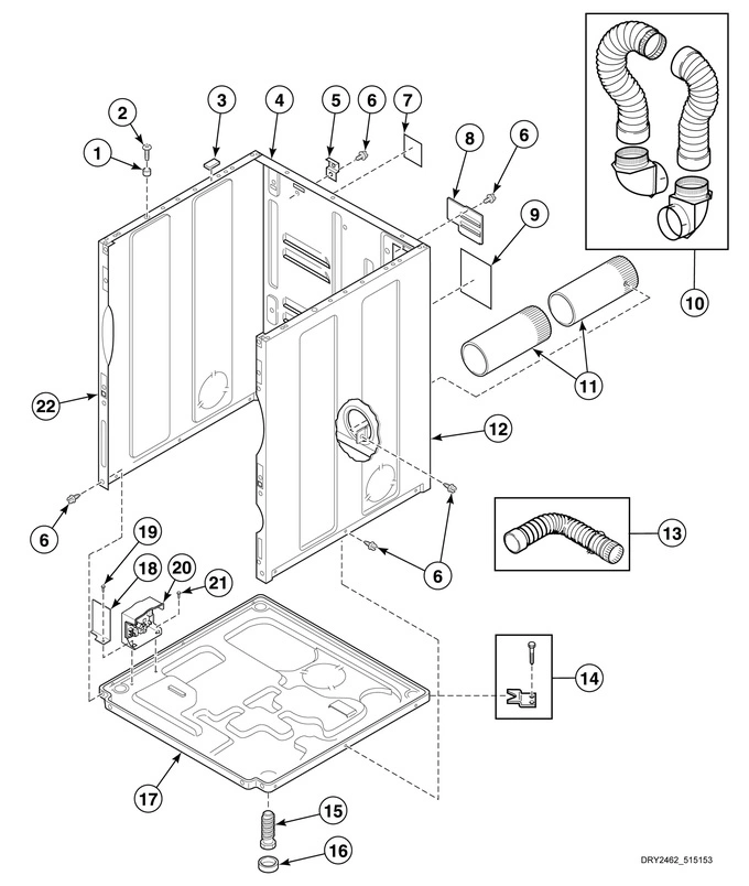 Cabinet, Exhaust Duct And Base - Single Dryers