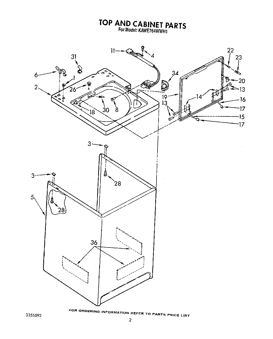 02 - TOP AND CABINET, LIT/OPTIONAL