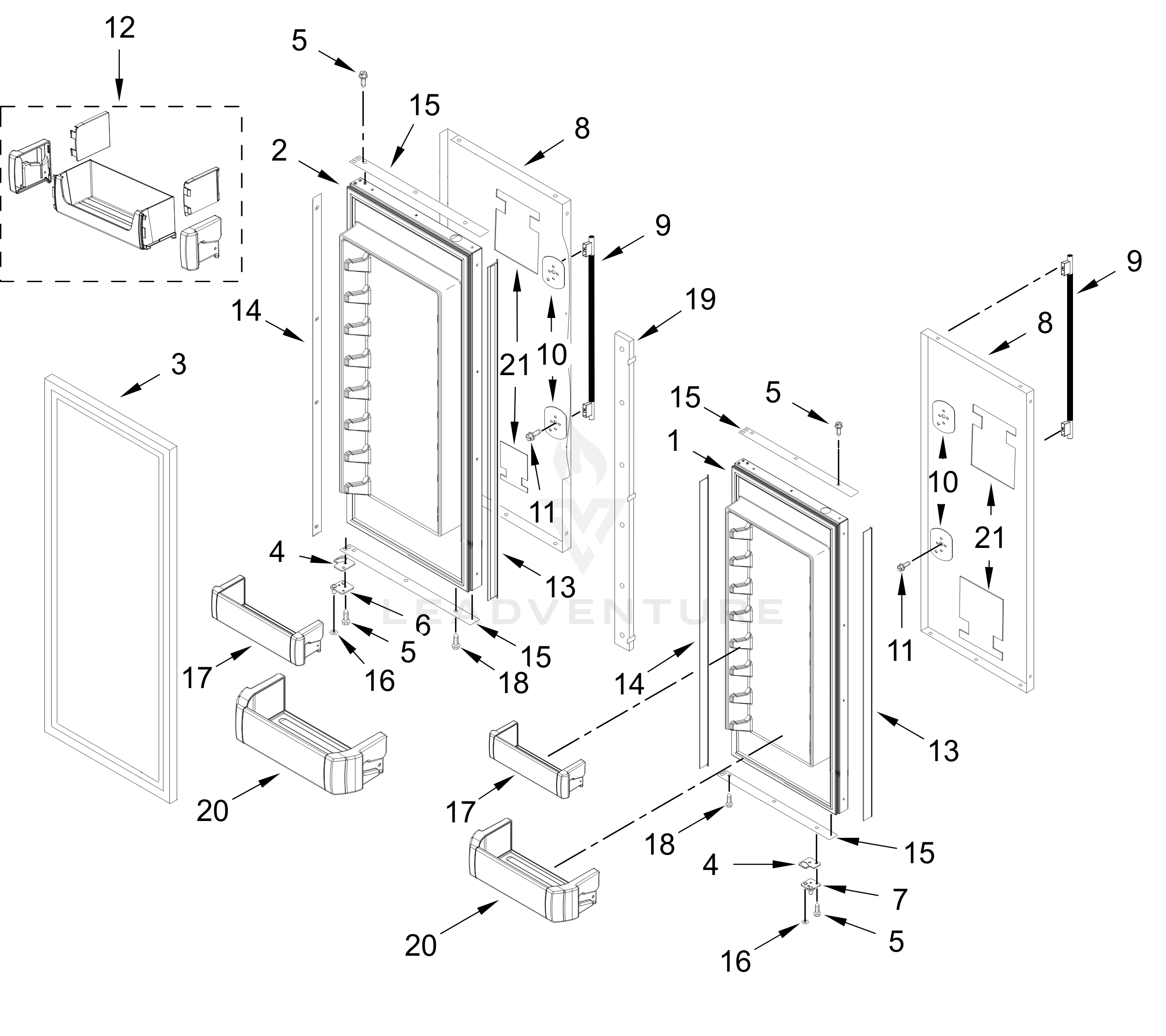 REFRIGERATOR DOOR PARTS